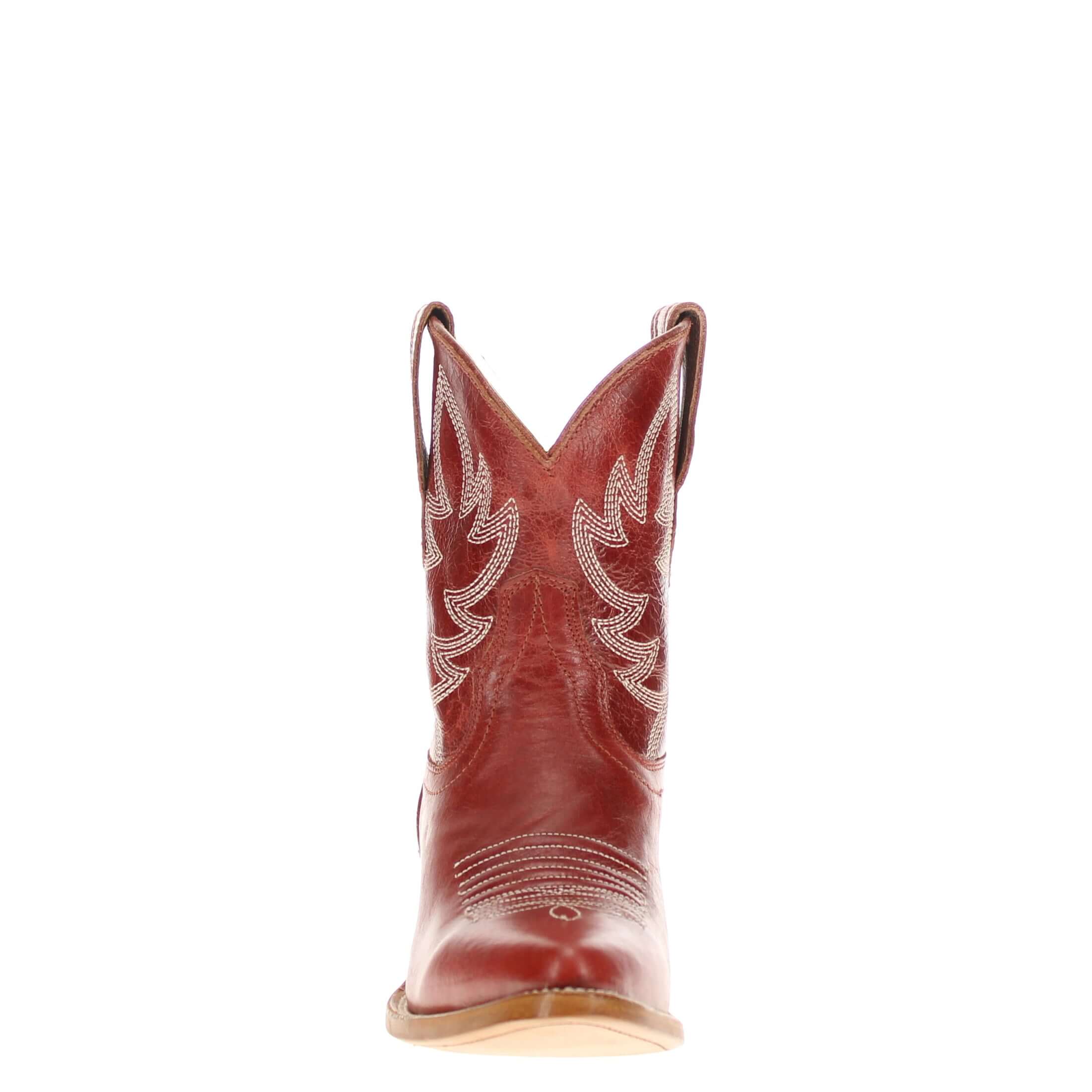 Women's Barnwood Red Leather Cowgirl Booties Emma by Vaccari Core