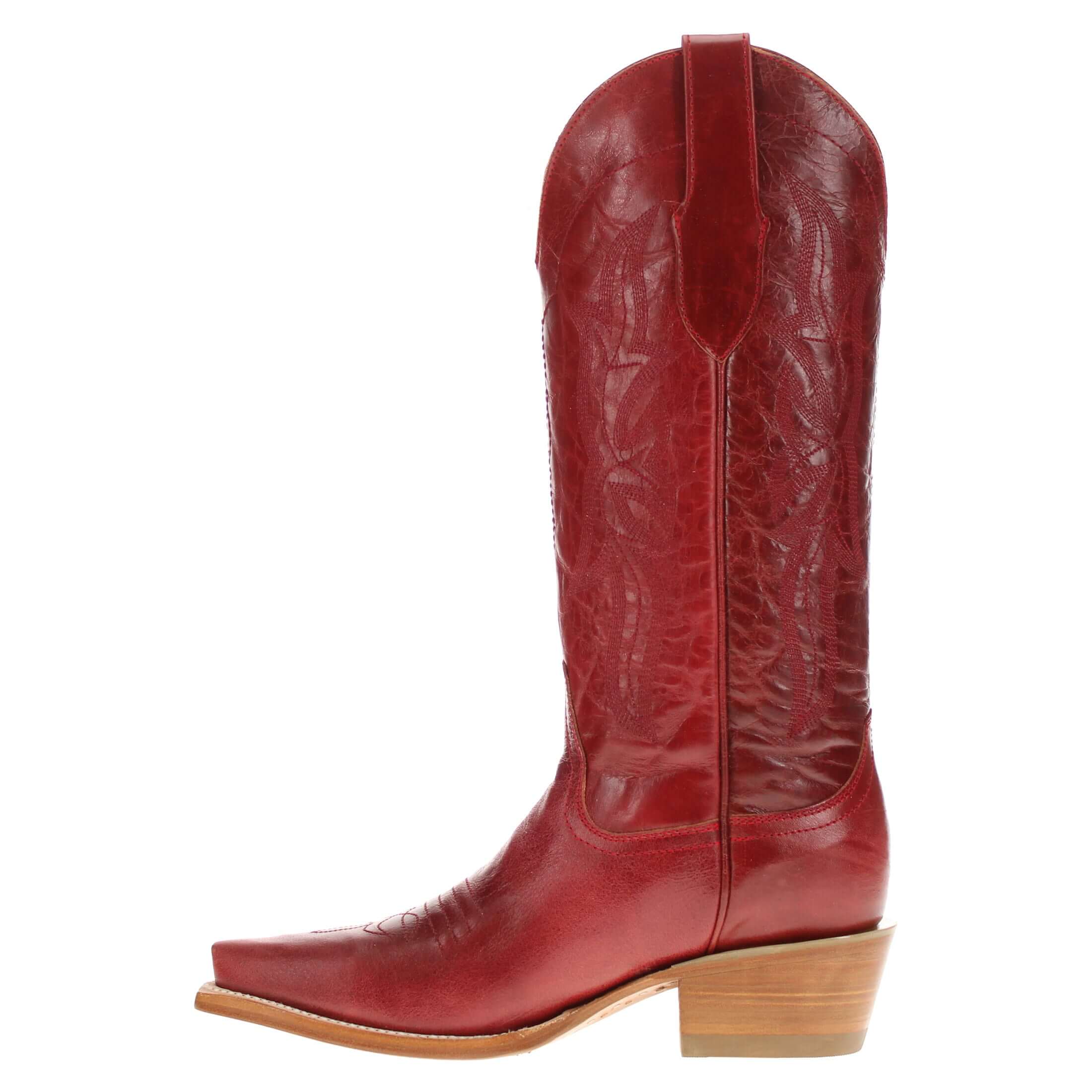 Women's Red Leather Cowgirl Boots Sloane by Vaccari Core