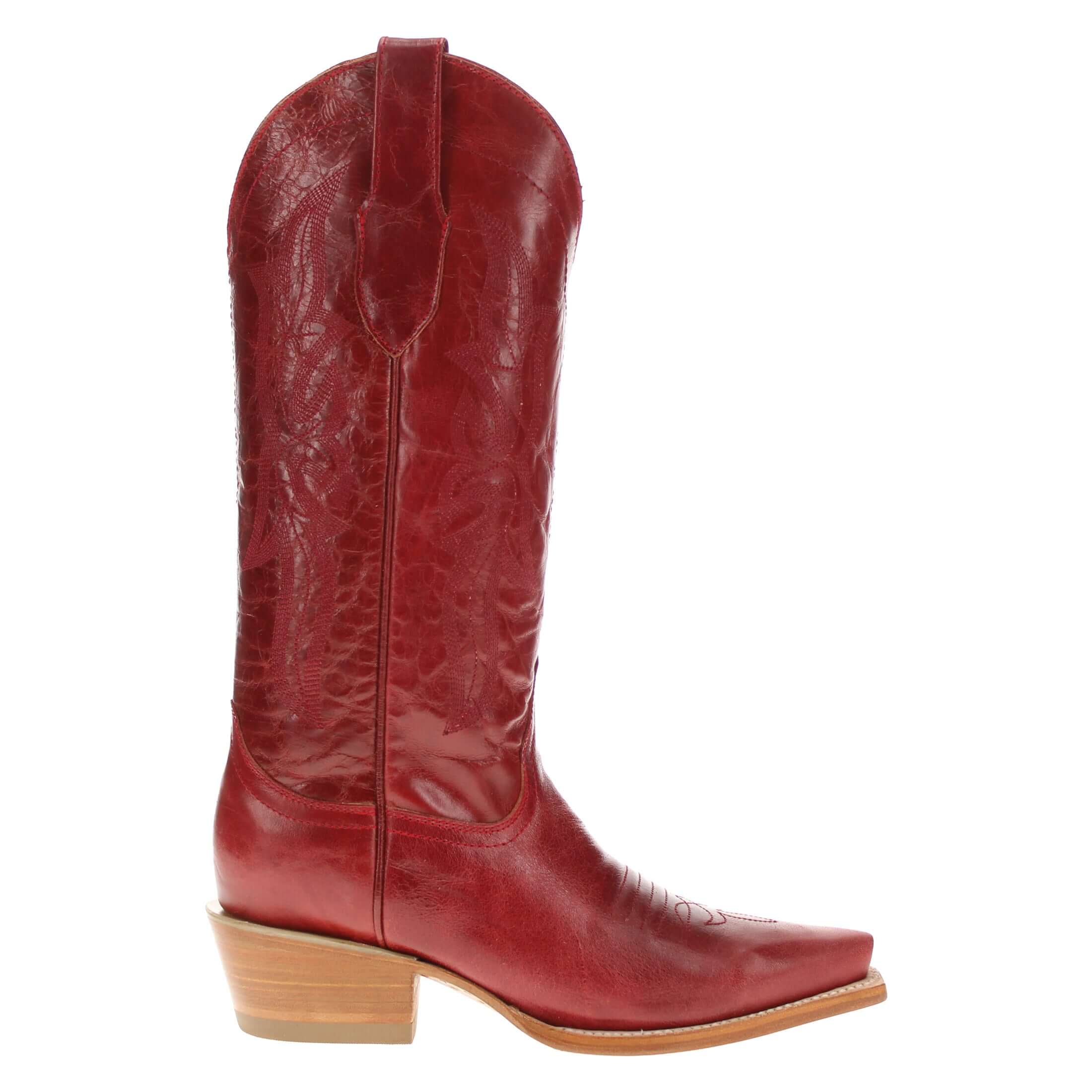 Women's Red Leather Cowgirl Boots Sloane by Vaccari Core