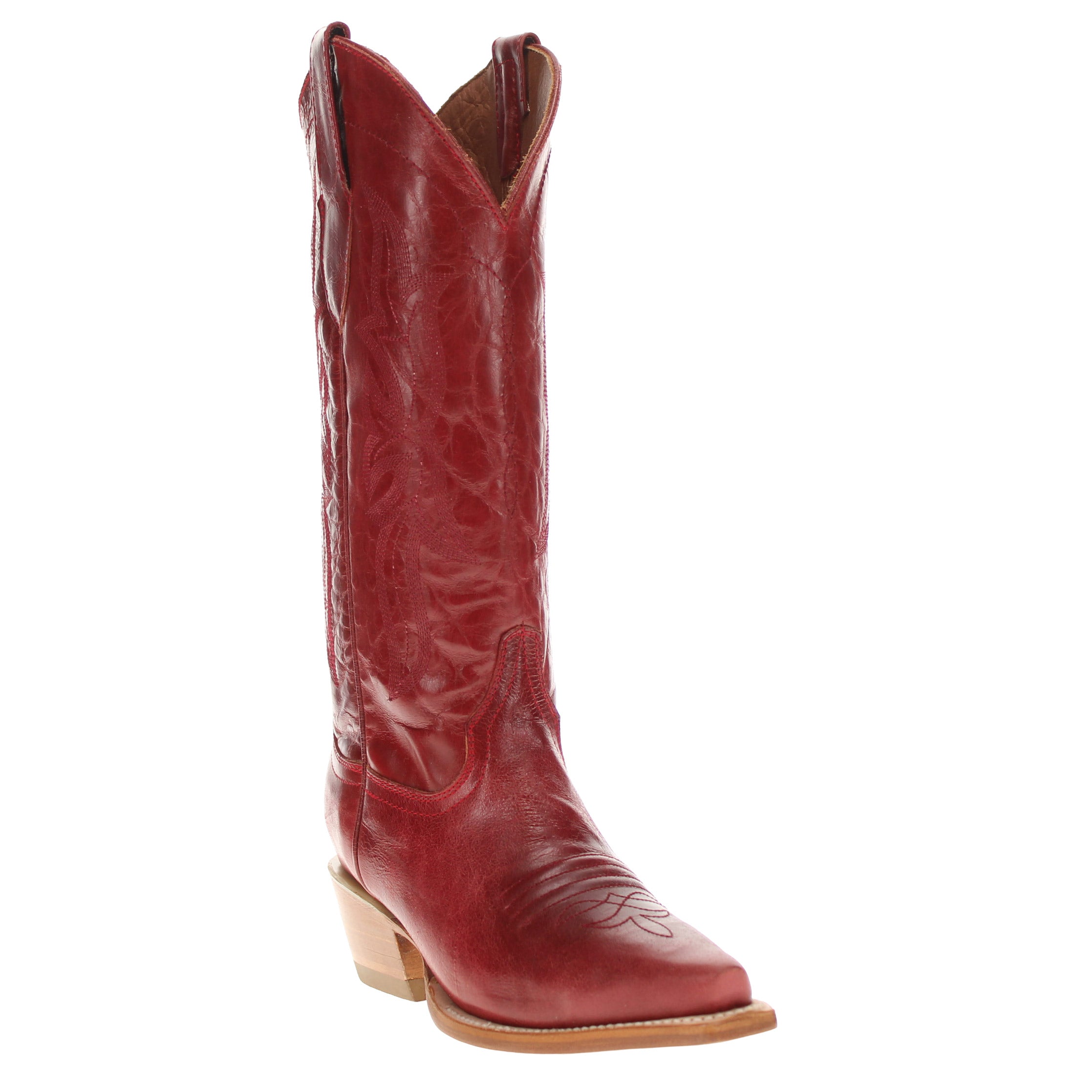 Women's Red Leather Cowgirl Boots Sloane by Vaccari Core