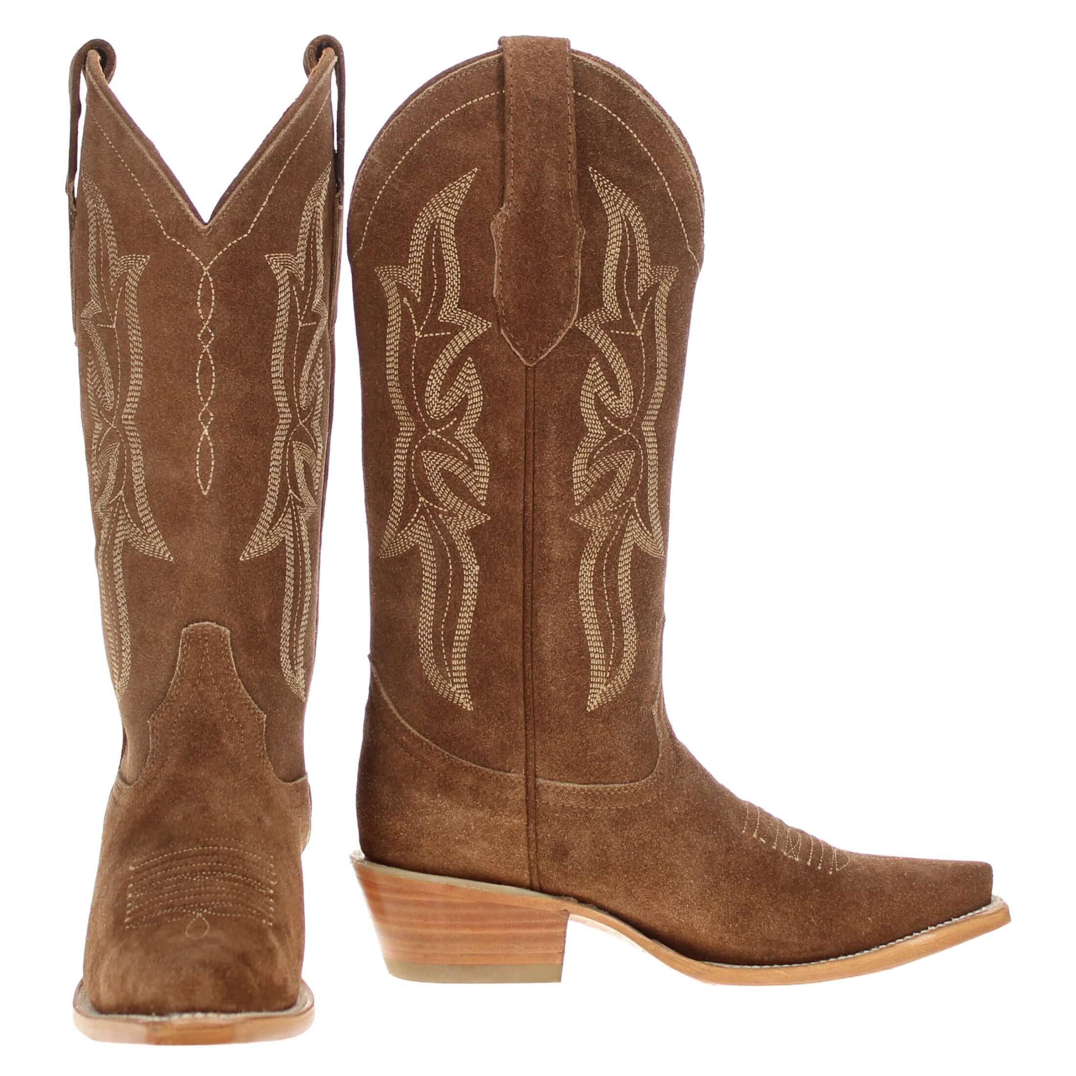 Women's Sand Suede Leather Cowgirl Boots Sloane by Vaccari Core