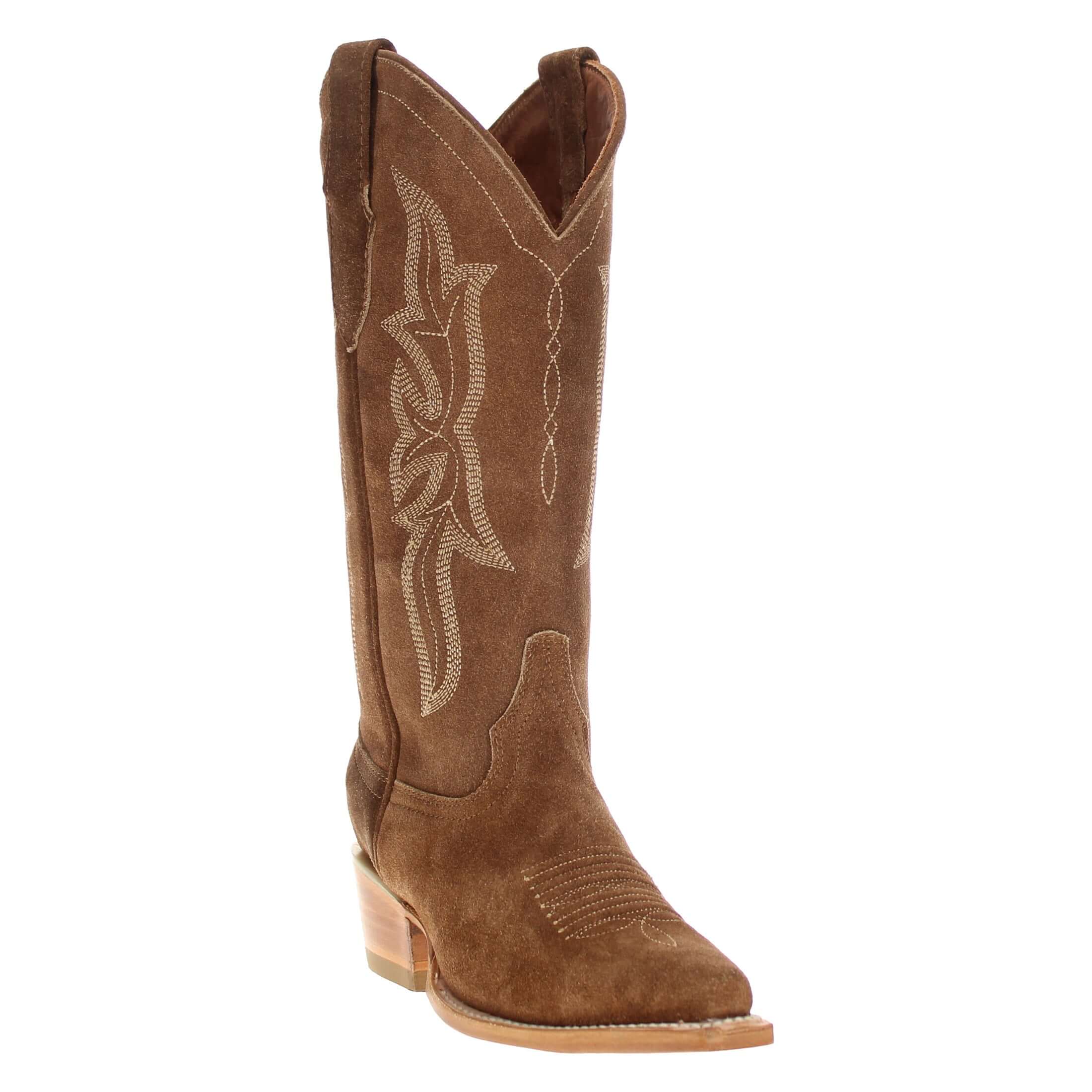 Women's Sand Suede Leather Cowgirl Boots Sloane by Vaccari Core