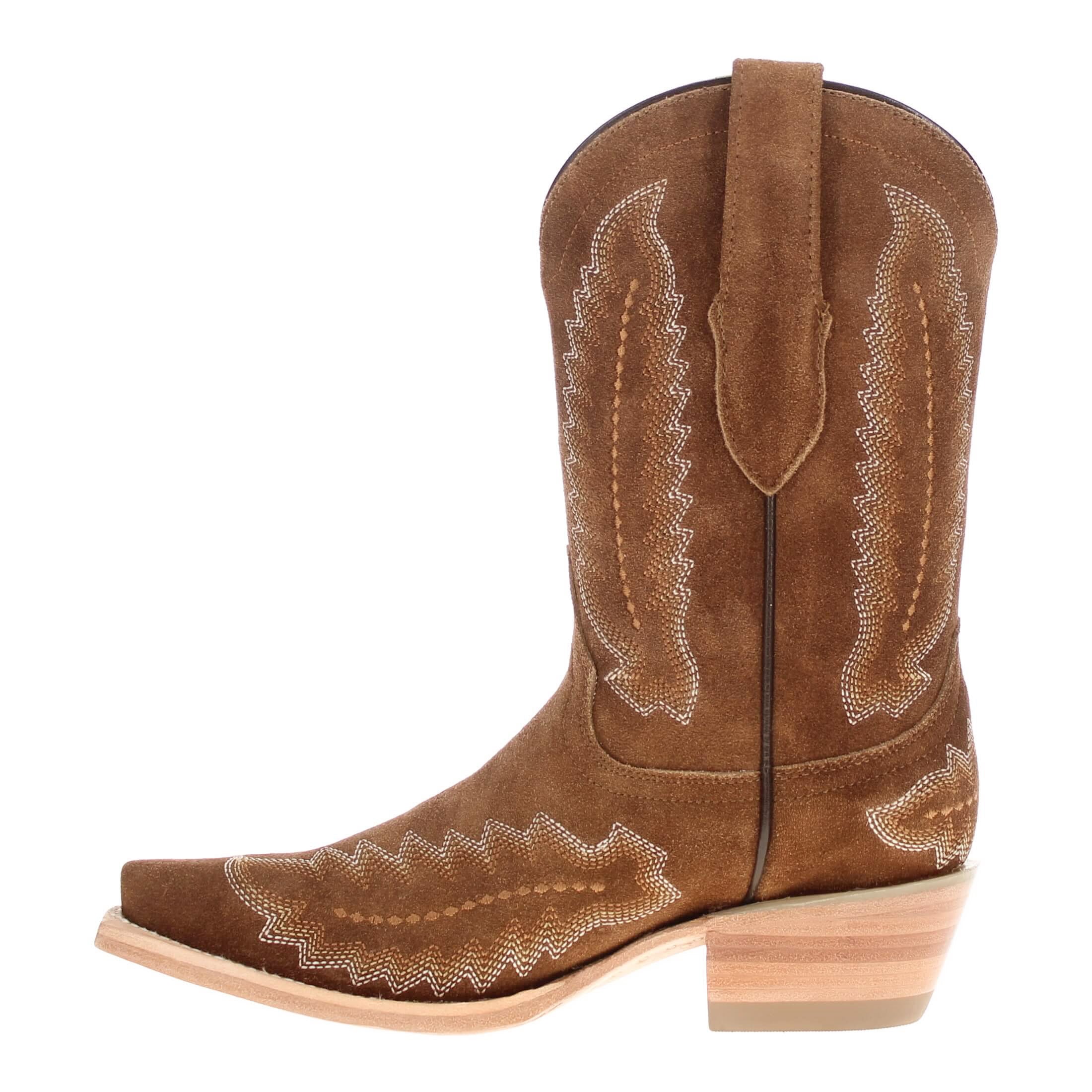 Women's Tan Suede Leather Cowgirl Boots Hazel by Vaccari Core