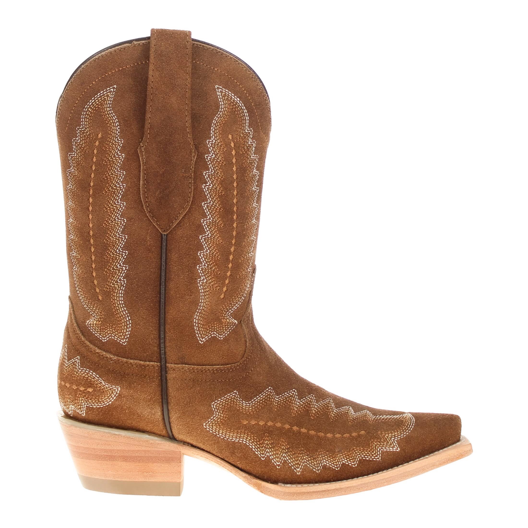 Women's Tan Suede Leather Cowgirl Boots Hazel by Vaccari Core