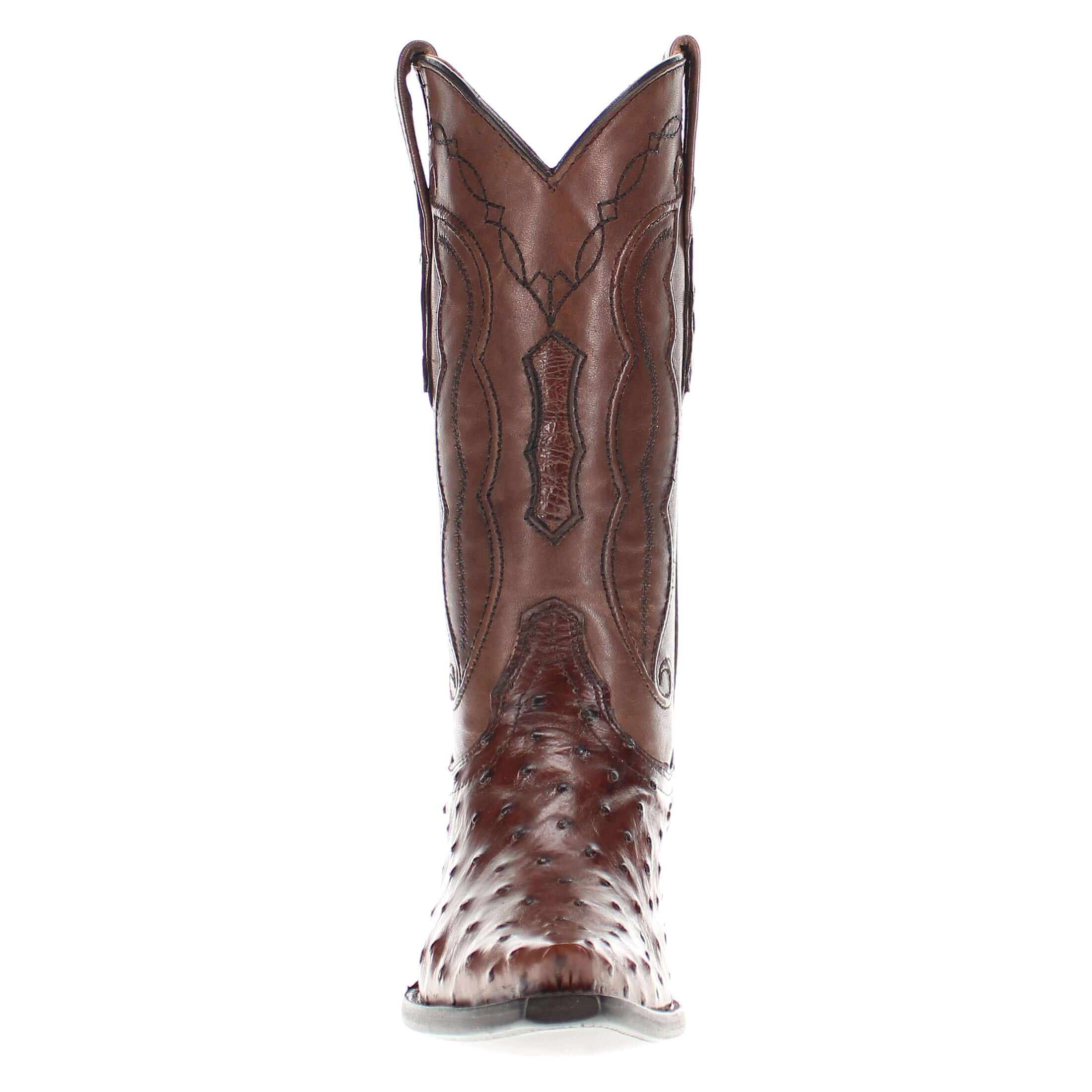 Womens Mocha Full Quill Ostrich Snip Toe Boots by Vaccari