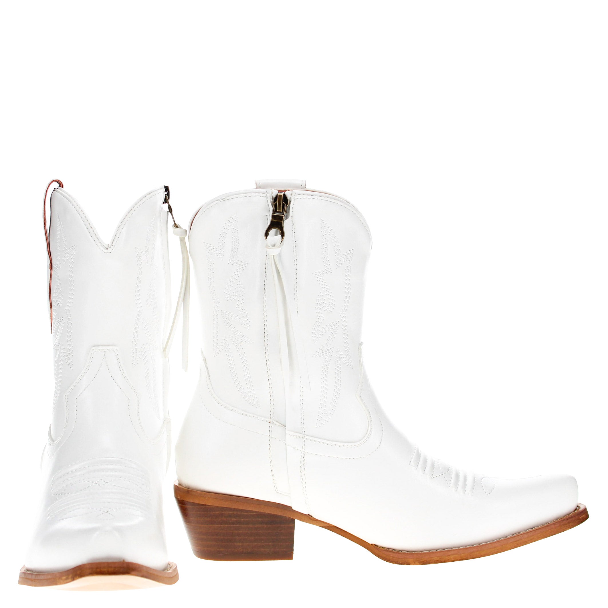 Women's White Cowgirl Boots with Color Tassel Jane by V by Vaccari