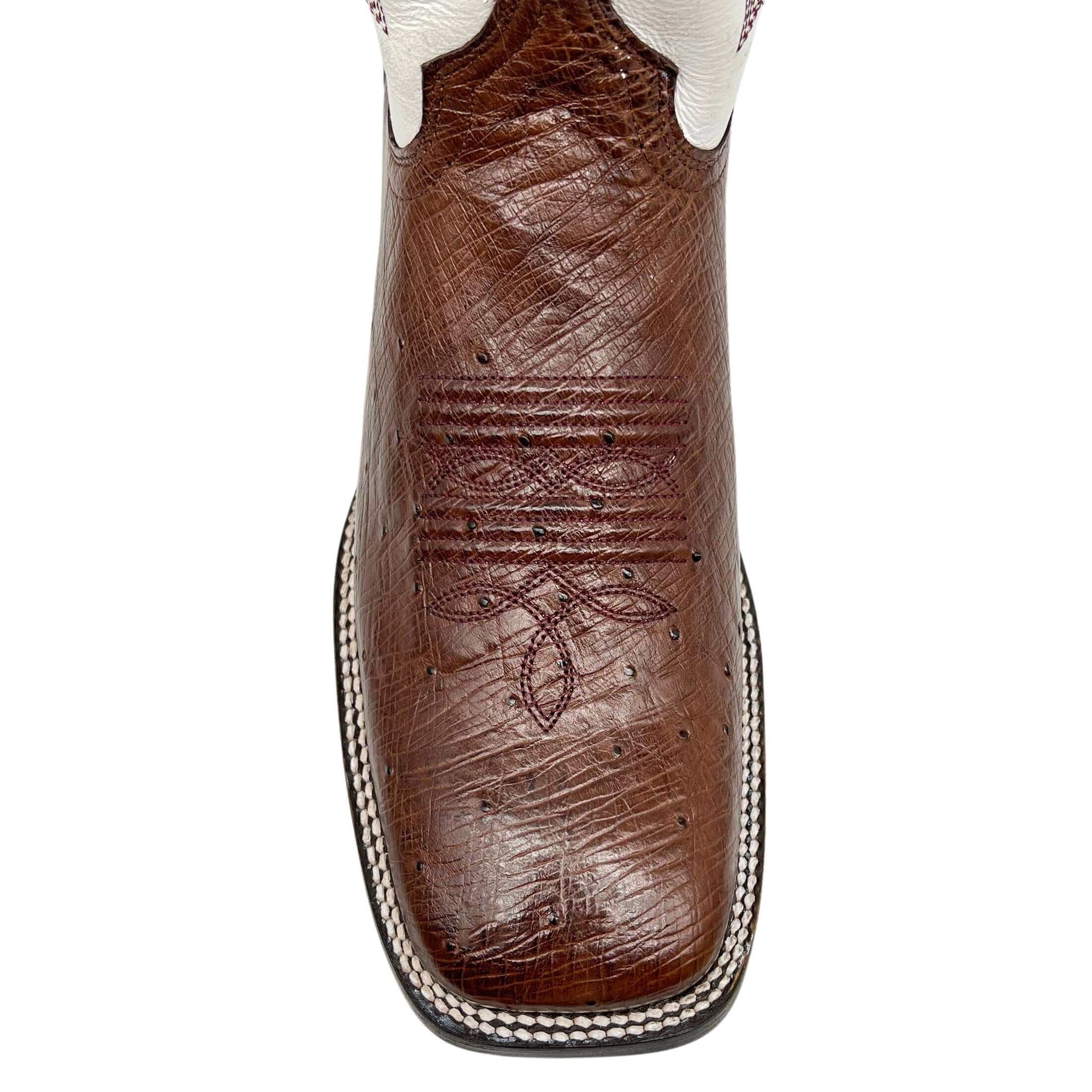 Men's University of Texas A&M Aggies Cowboy Boots | Mocha Broad Square/JW Smooth Ostrich Boots | Officially Licensed | Brooks #select-a-toe_square