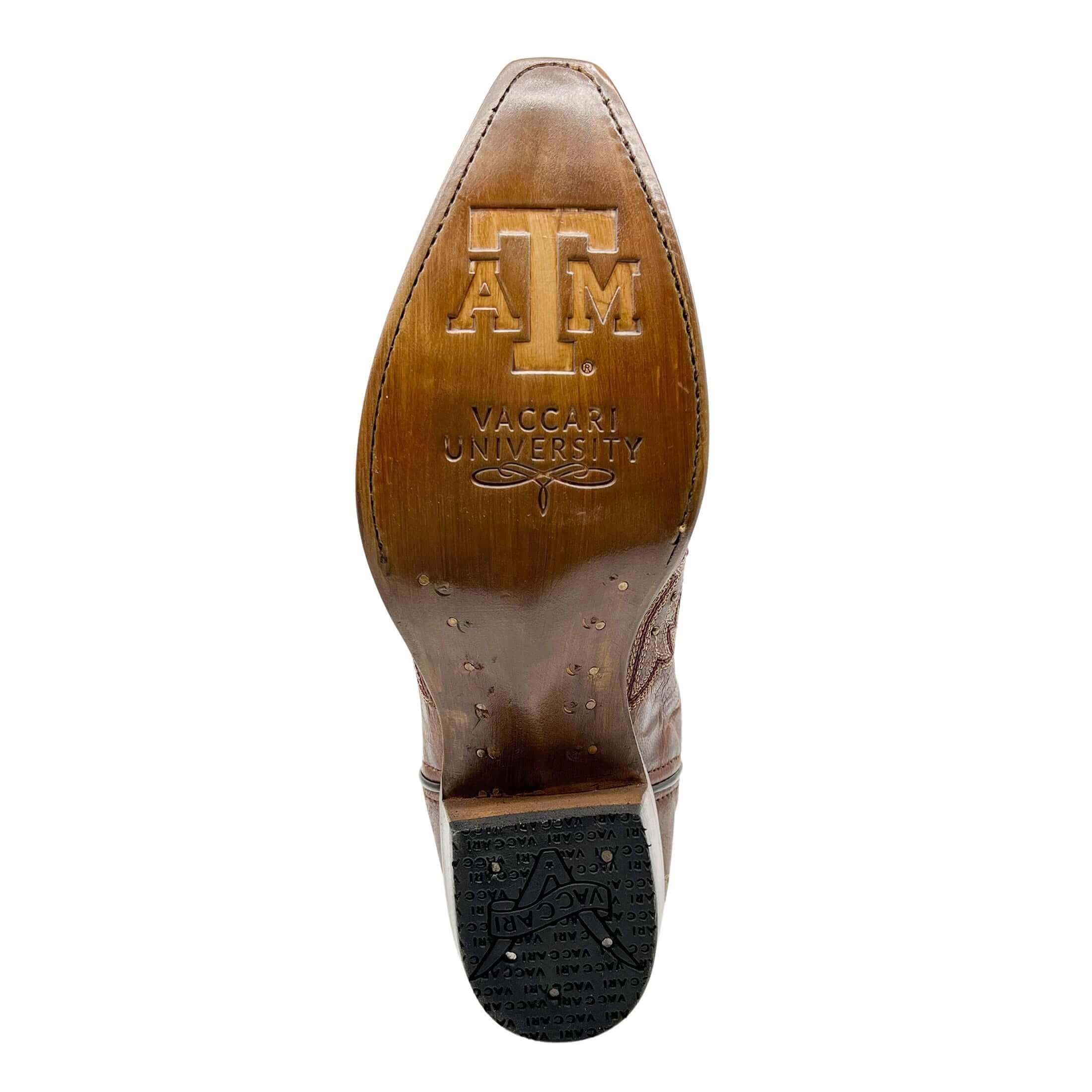 Women's Texas A&M Aggies Cowgirl Boots | Gold studs Brown Snip Toe Boots | Officially Licensed | Annie