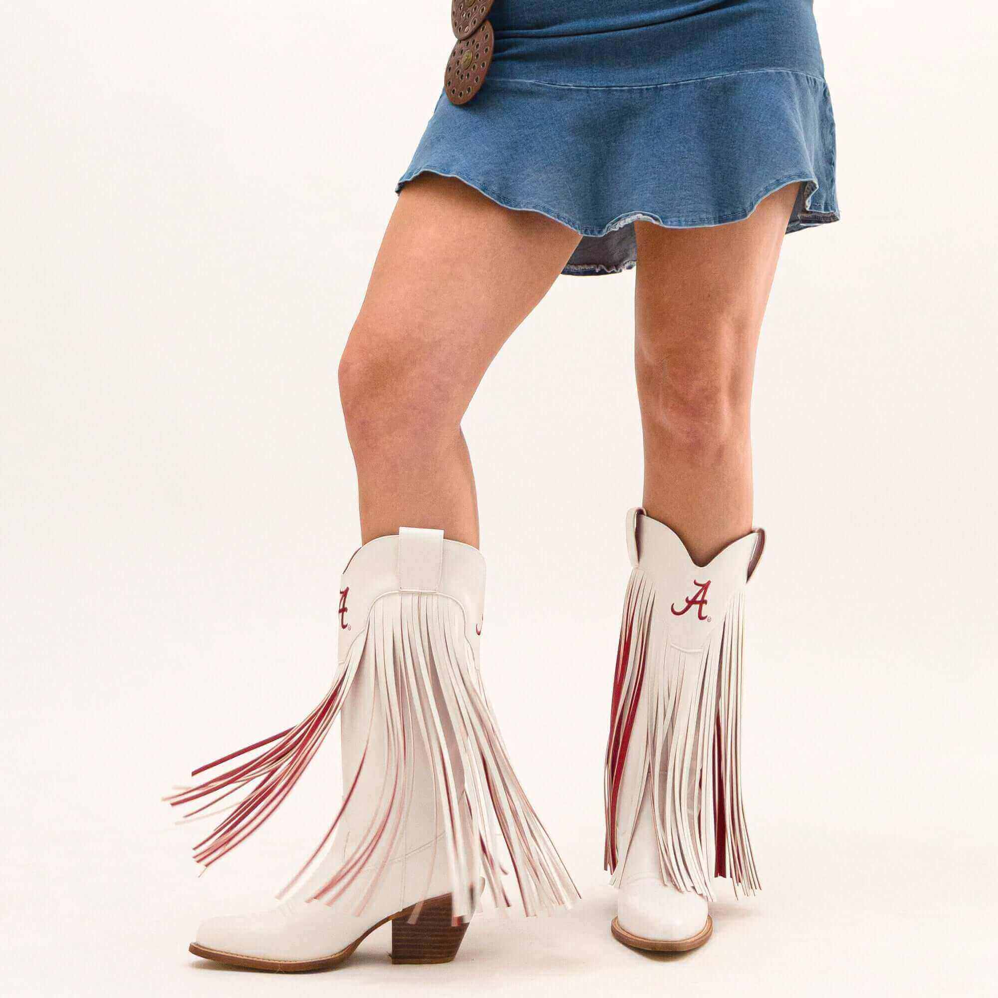 Women's University of Alabama White Cowgirl Boots Kacey V by Vaccari