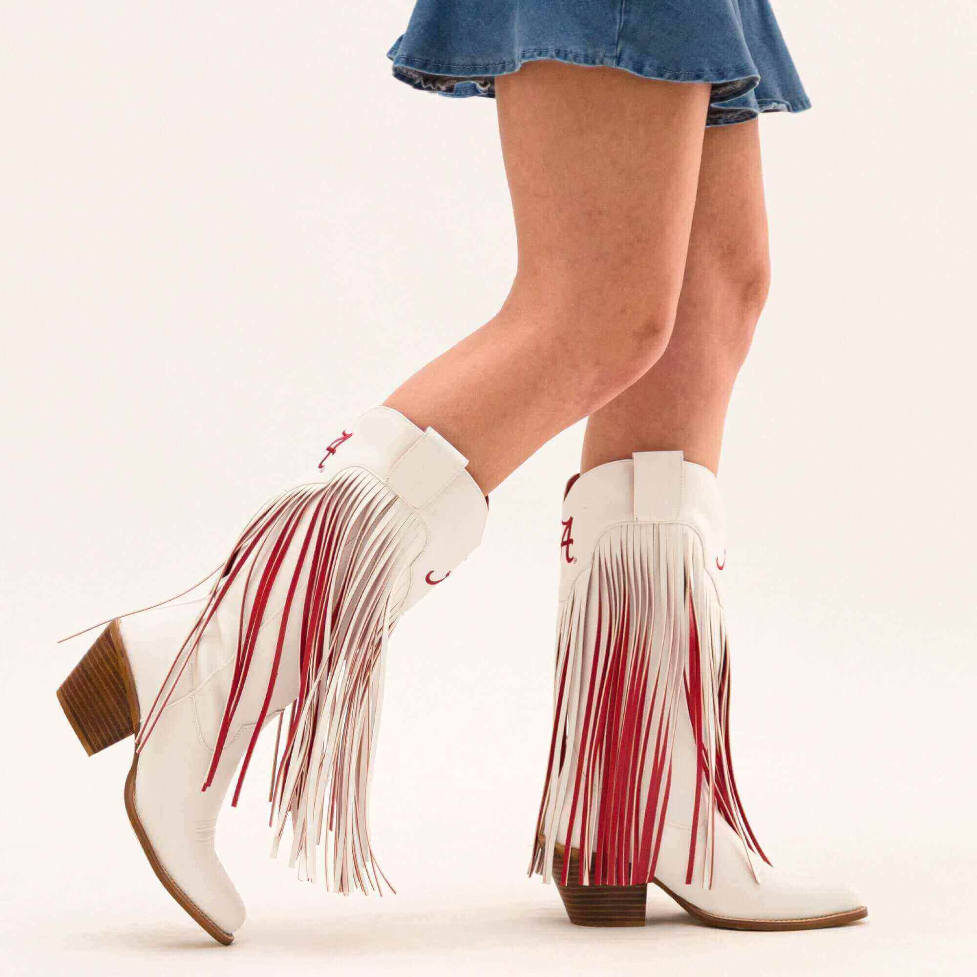 Women's University of Alabama White Cowgirl Boots Kacey V by Vaccari