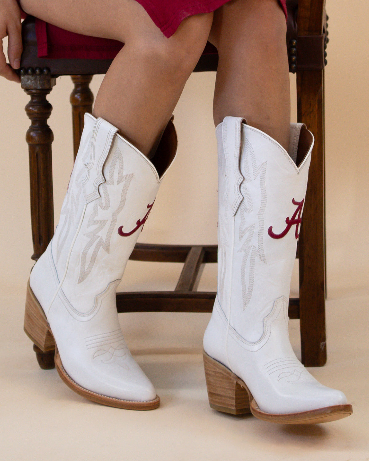 Women's University of Alabama White Cowgirl Boots Leighton by Vaccari University
