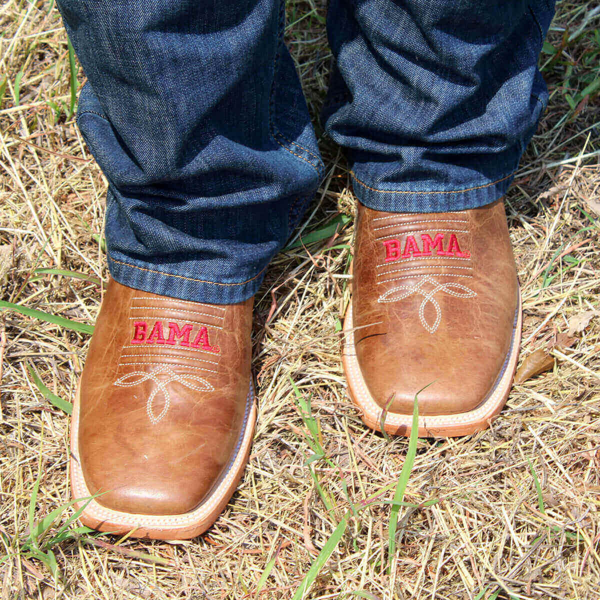 Men's University of Alabama Tan Cowboy Boots Luke by Vaccari University