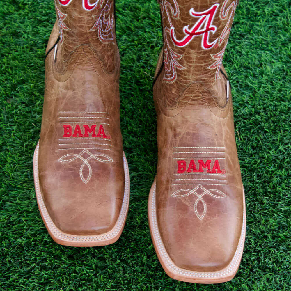 Men's University of Alabama BBrown Cowboy Boots Luke by Vaccari University