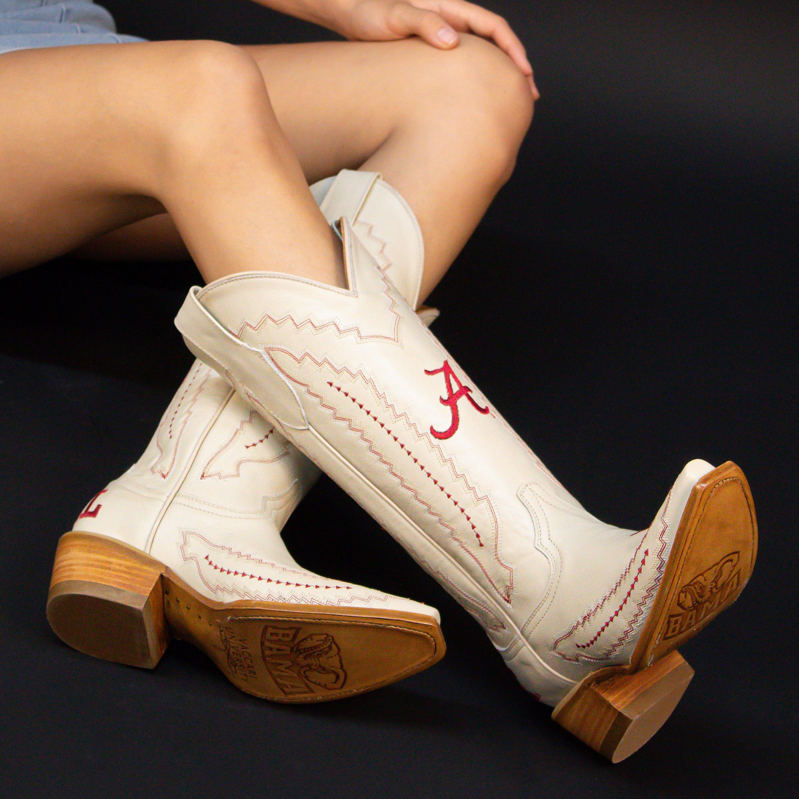 Women's University of Alabama Bone Cowgirl Boots Naomi by Vaccari University