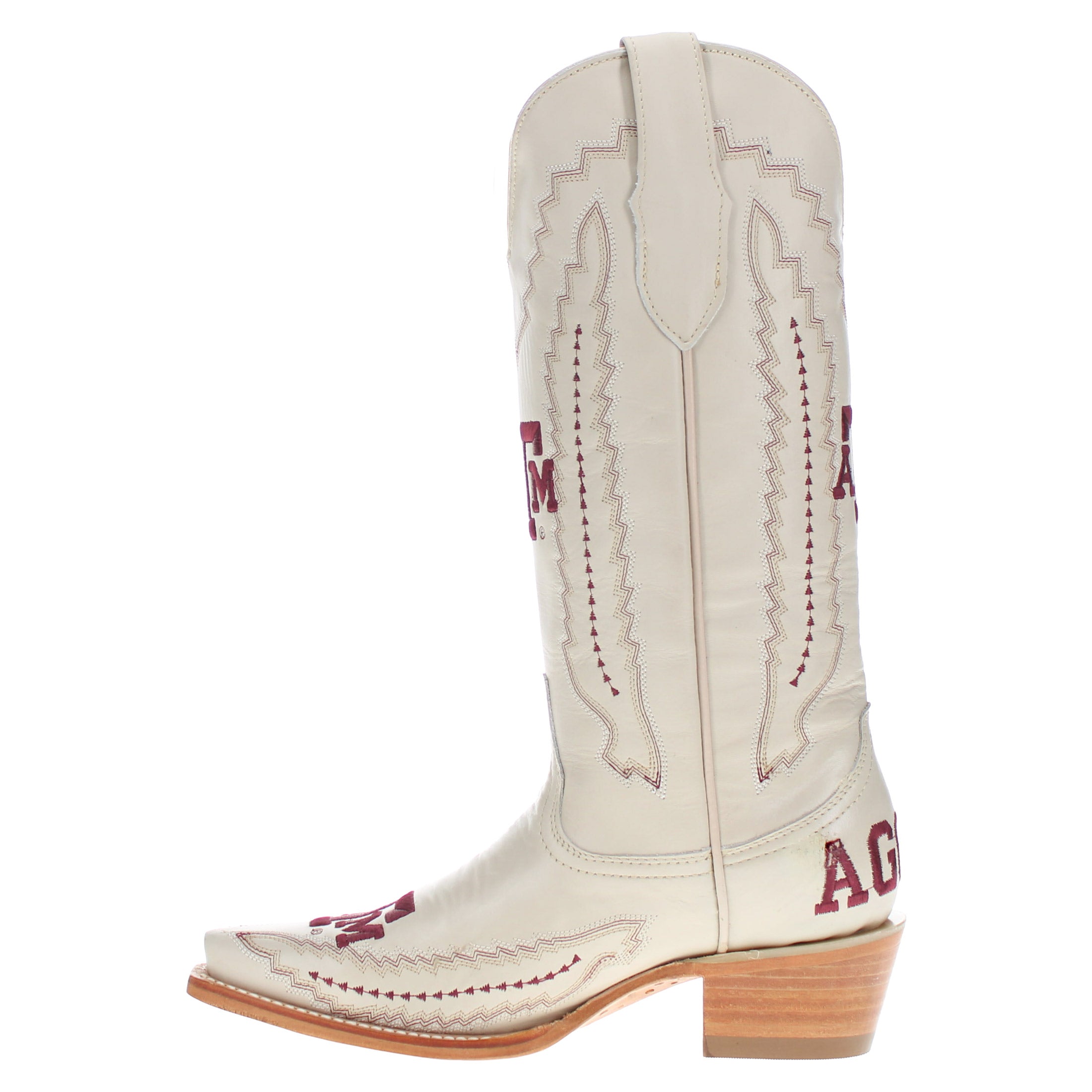 Women's Texas A&M Less Than Perfect Bone Cowgirl Boots by Vaccari University