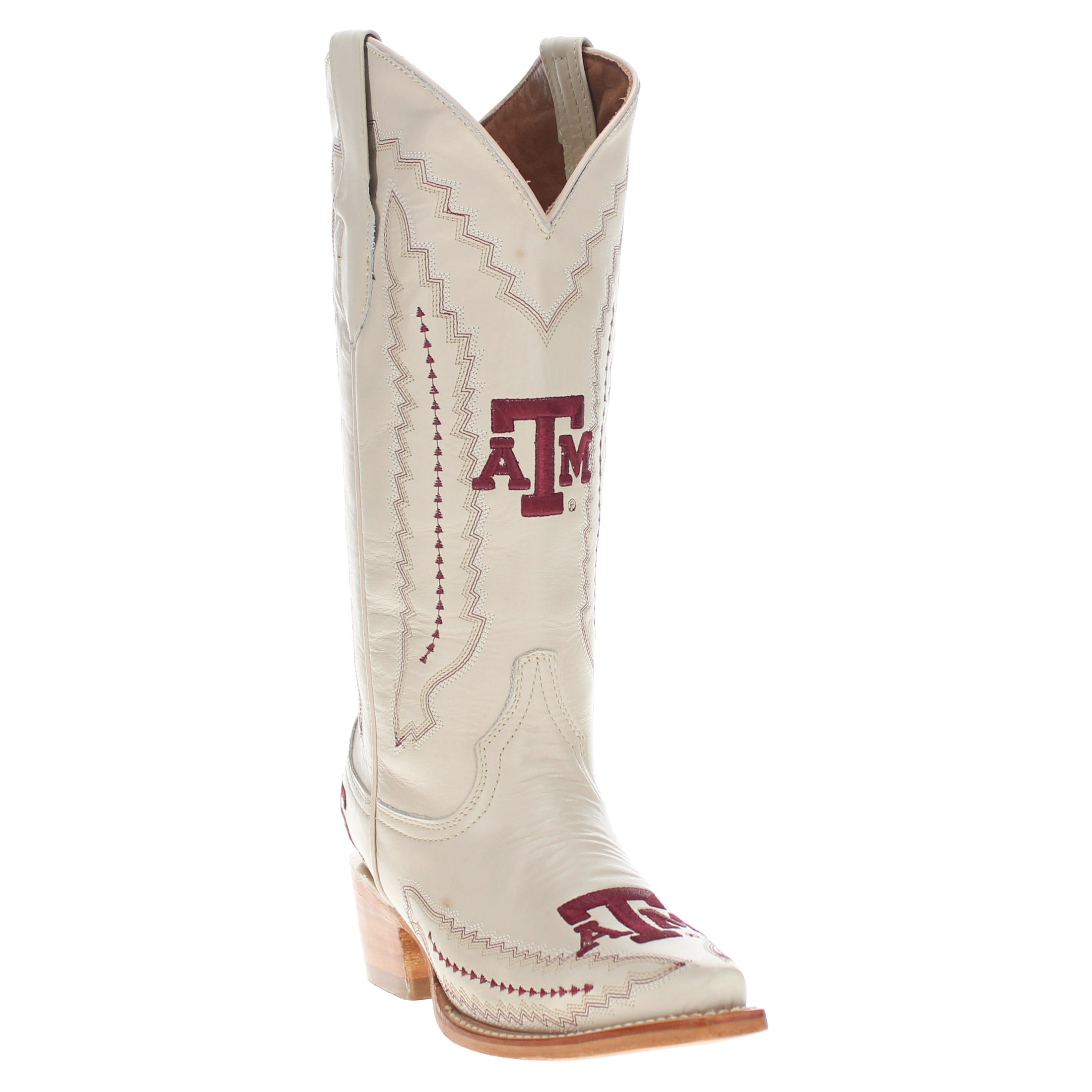 Women's Texas A&M Less Than Perfect Bone Cowgirl Boots by Vaccari University