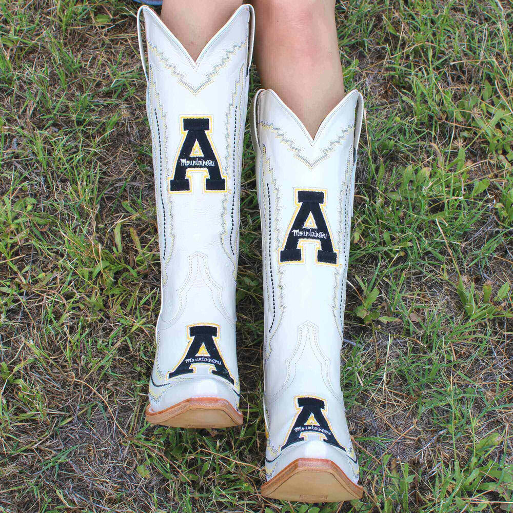 Women's App State University Bone Snip Toe Cowgirl Boots Naomi by Vaccari
