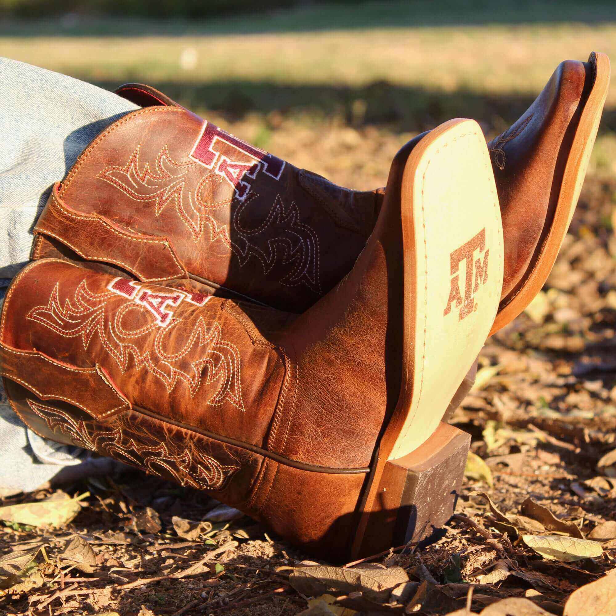 Kid's Texas A&M Brown Cowboy Boots by Vaccari University