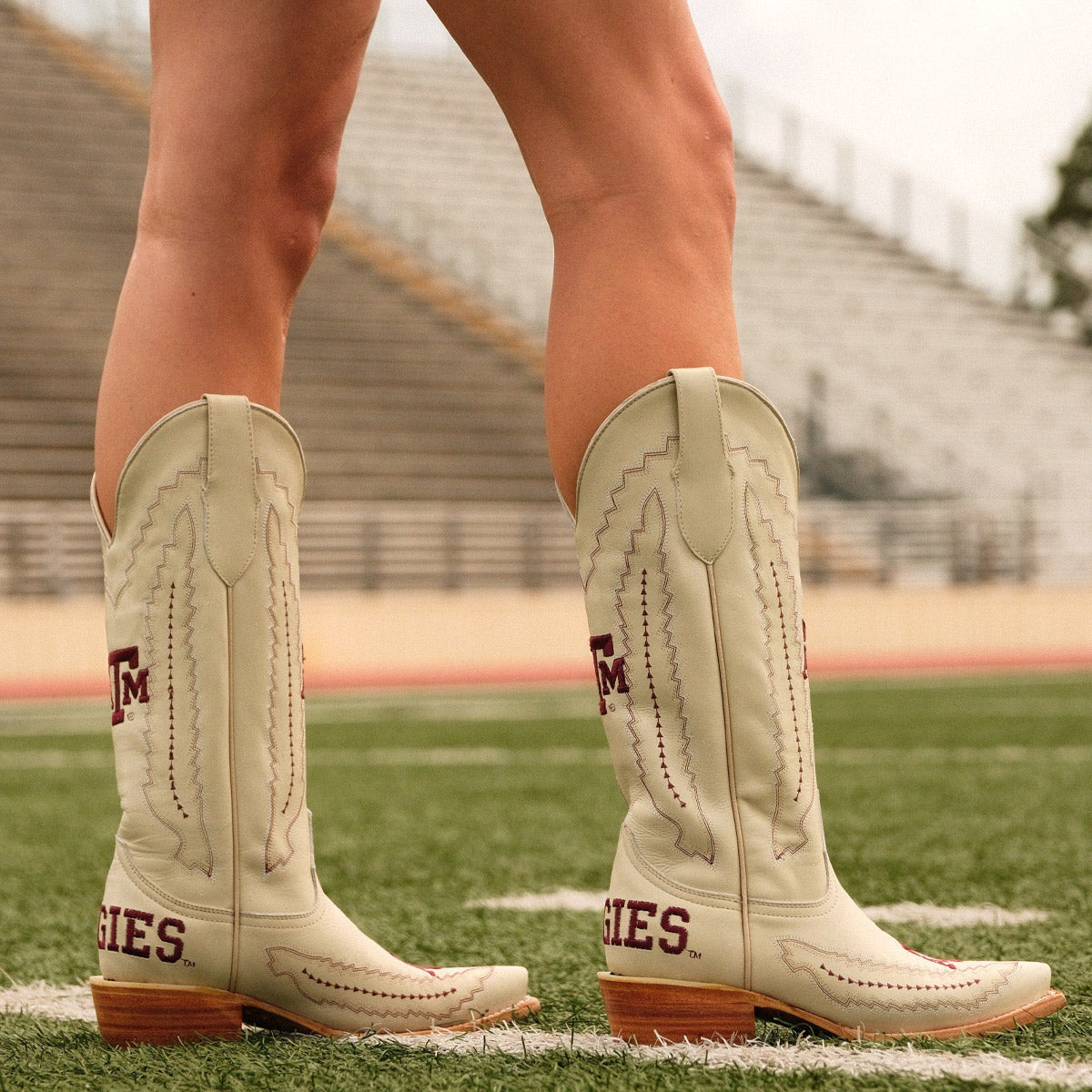 Women's Texas A&M University Bone Cowgirl Boots Naomi by Vaccari University
