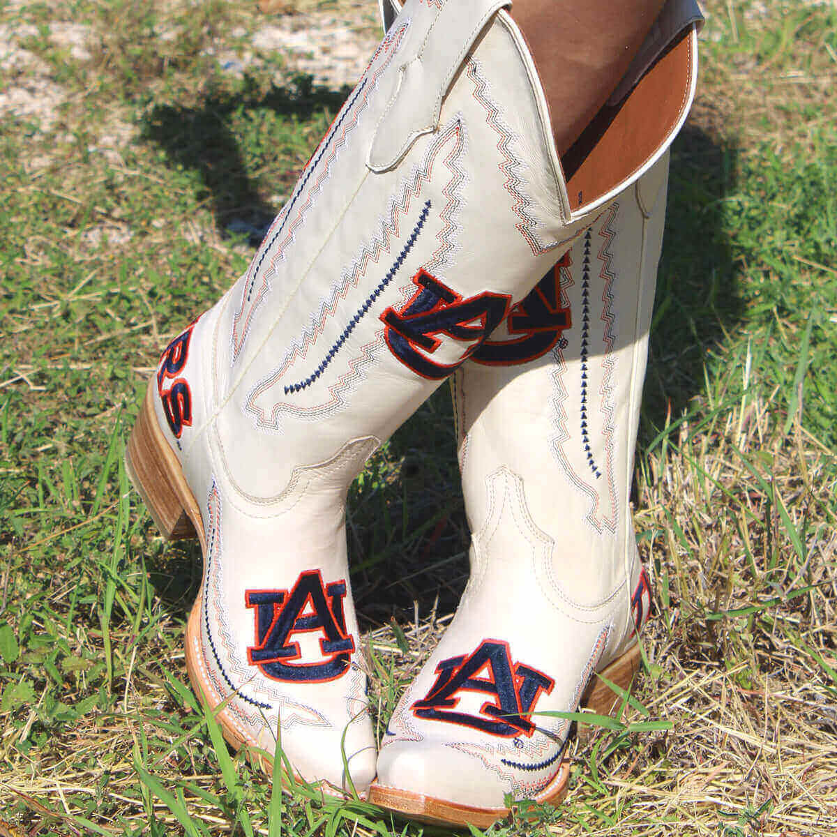 Women's Auburn University Bone Cowgirl Boots Naomi by Vaccari University