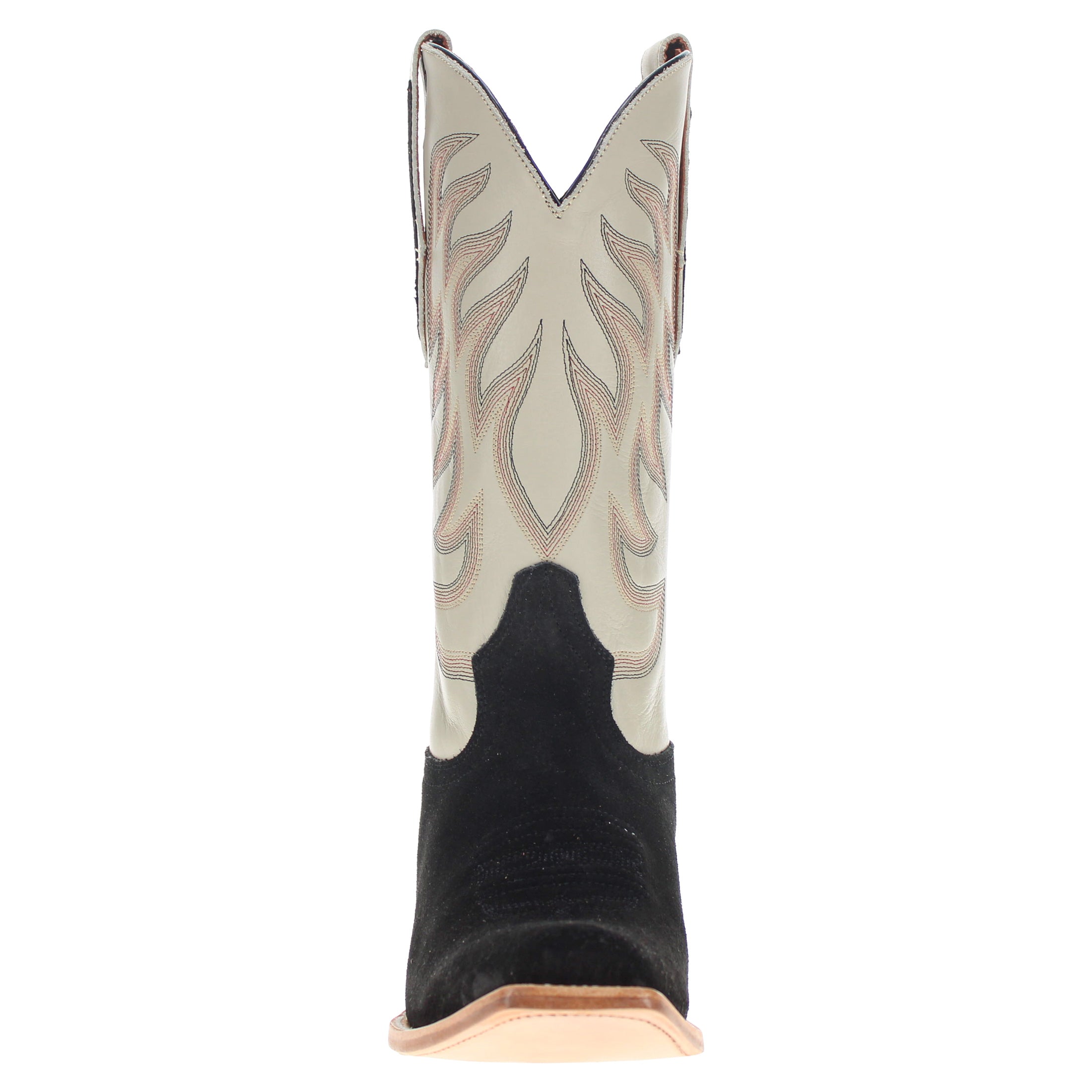 Men's Black Suede Vamp JW Toe Toe Cowboy Boots by Vaccari