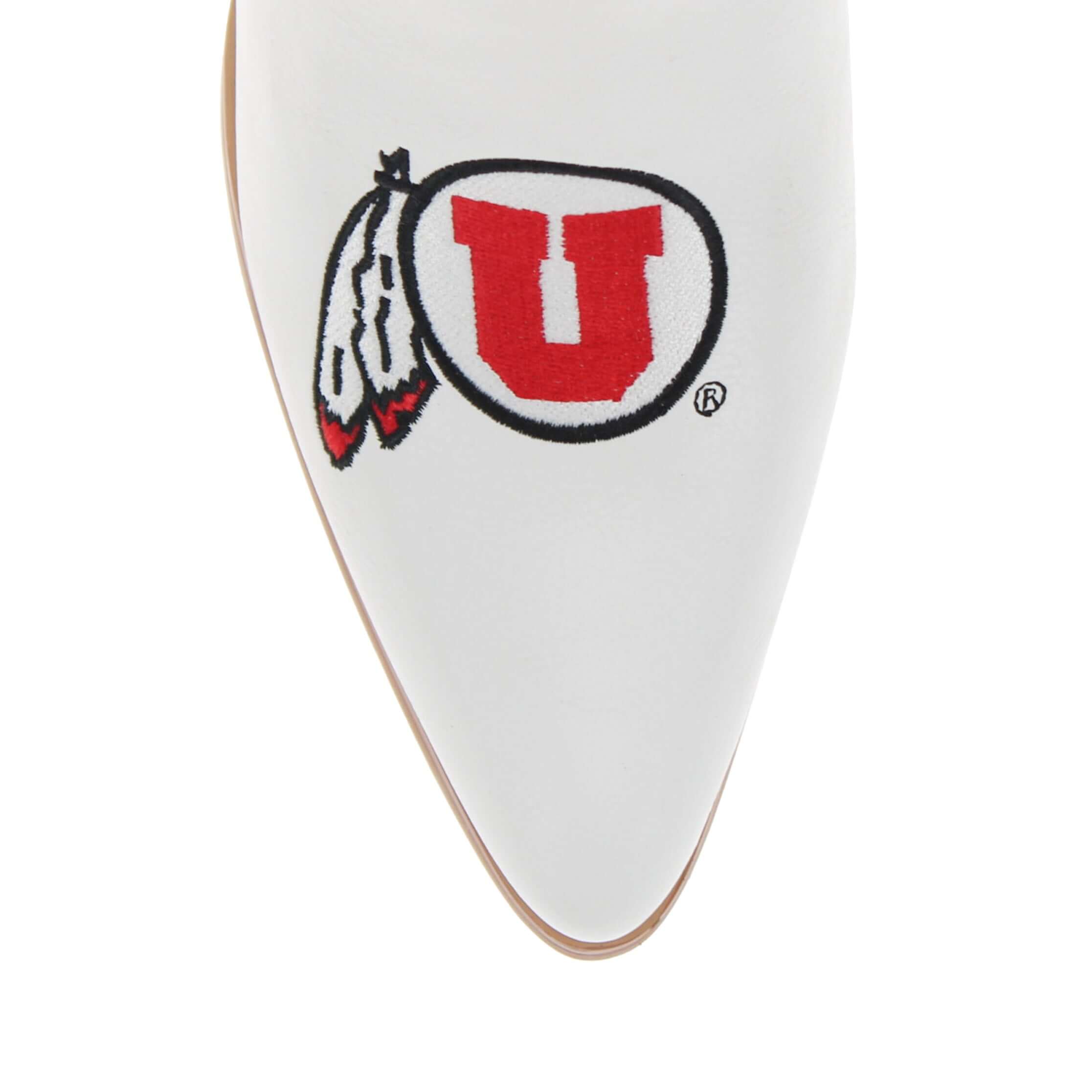 Women's University of Utah Tall White Boot Blair By V By Vaccari