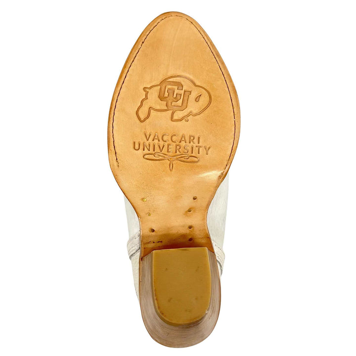 Women's University of Colorado White Pointed Toe Booties by Vaccari