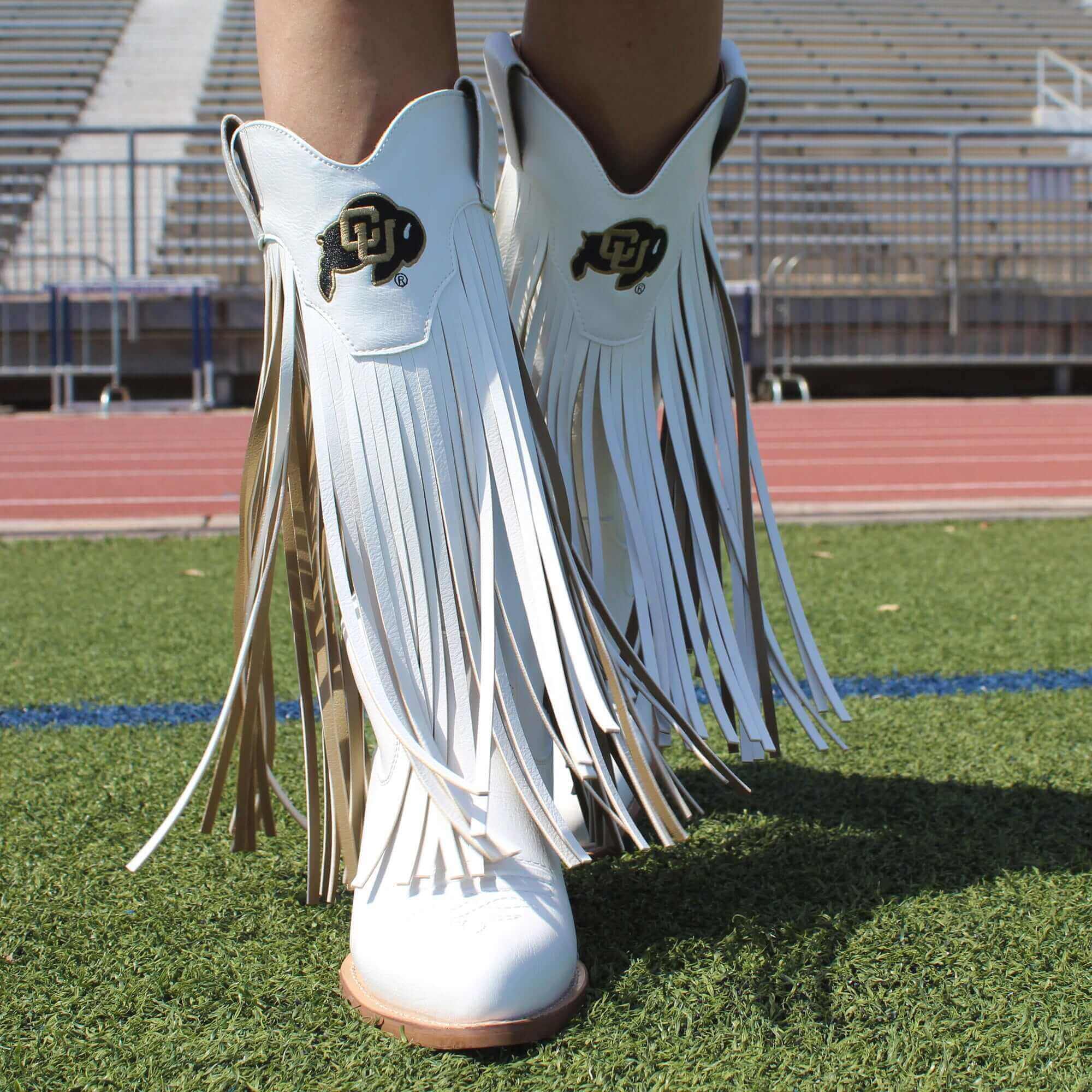 Women's University of Colorado White Cowgirl Boots Kacey V by Vaccari