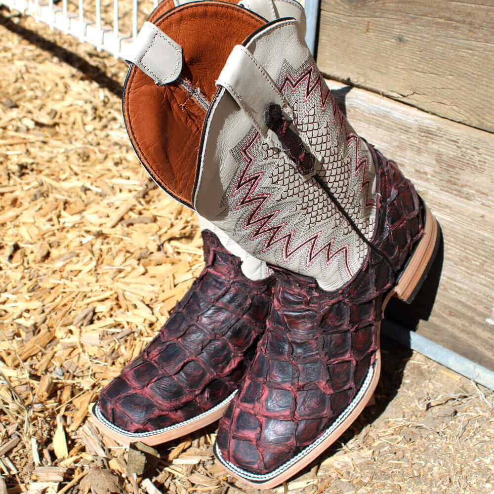 Men's Black Cherry Fish Cowboy Boots Dylan by Vaccari Core