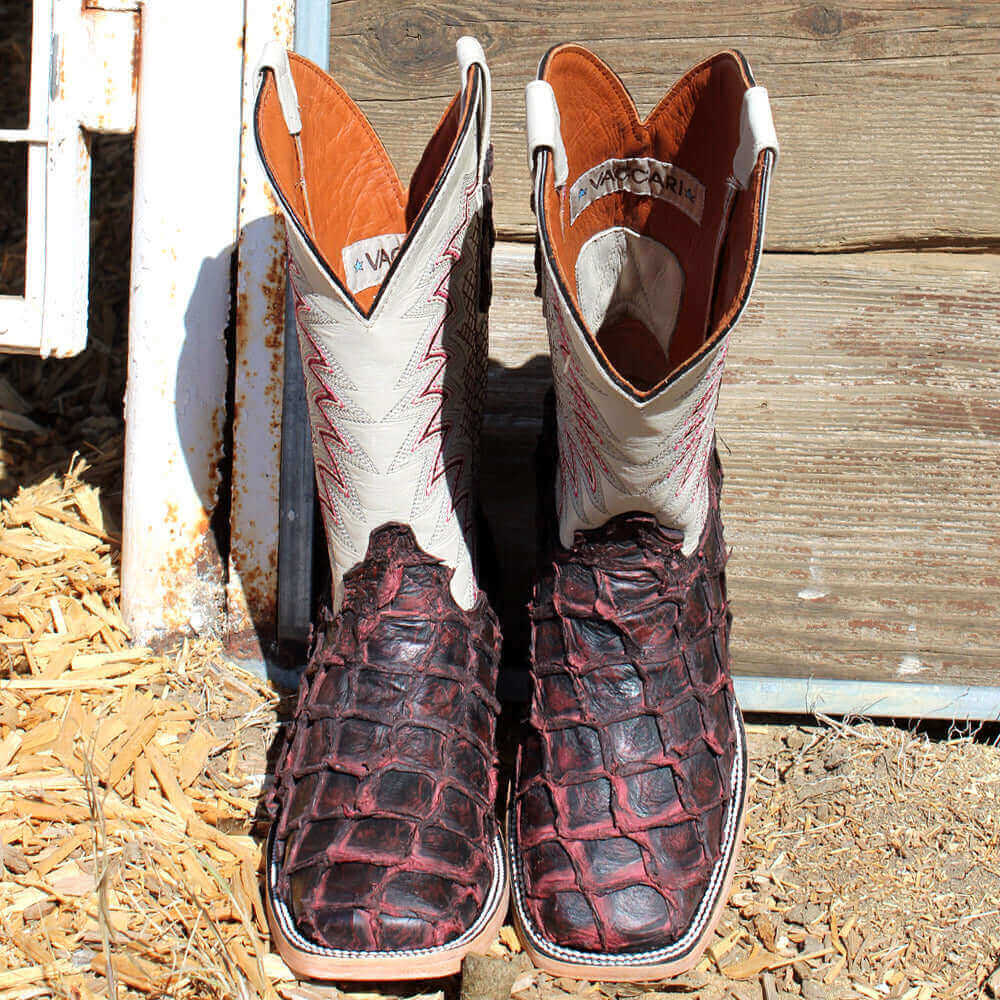 Men's Black Cherry Fish Cowboy Boots Dylan by Vaccari Core