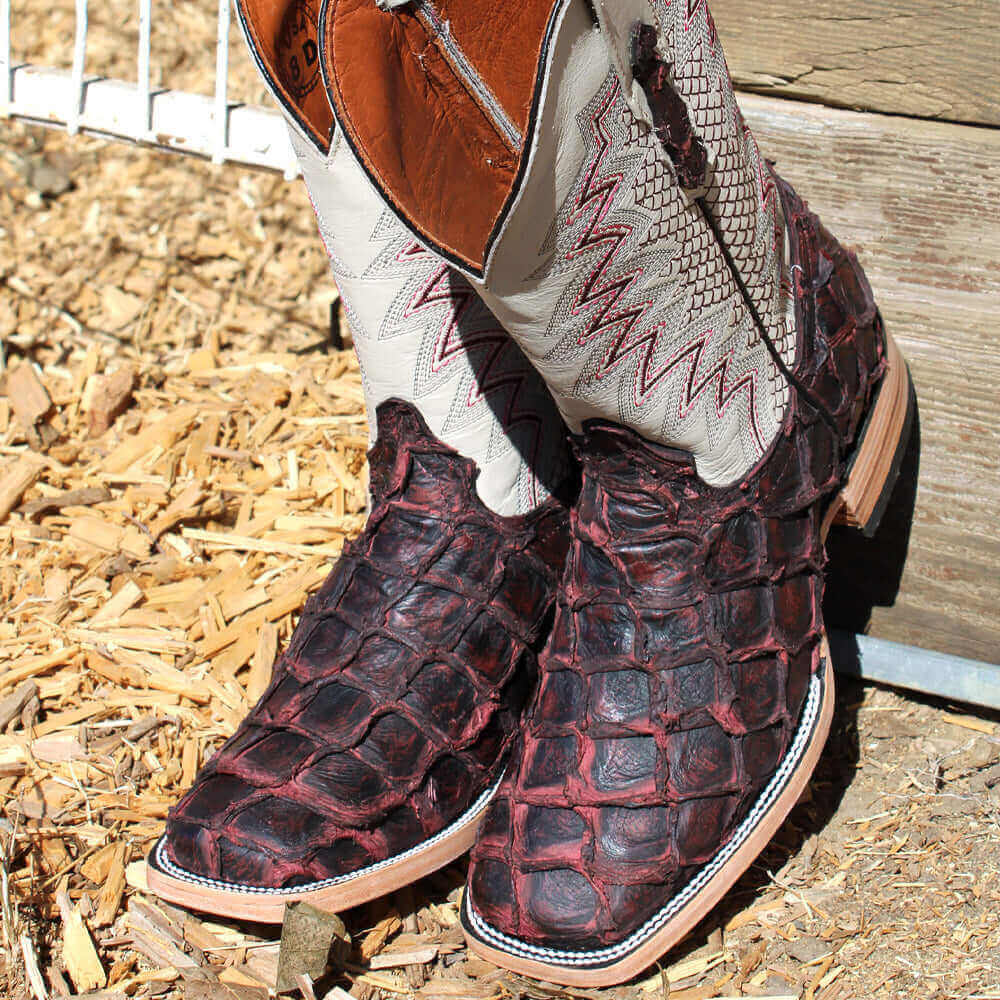 Men's Black Cherry Fish Cowboy Boots Dylan by Vaccari Core