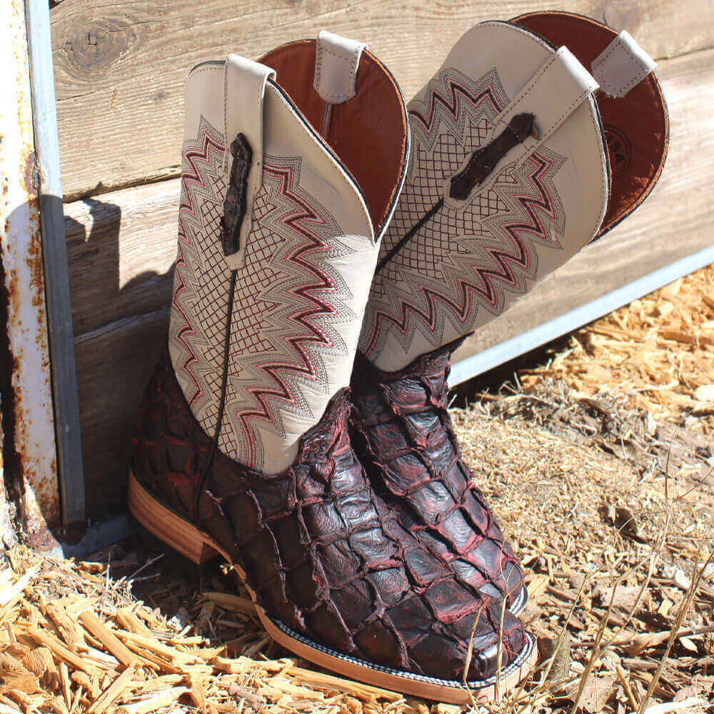 Men's Black Cherry Fish Cowboy Boots Dylan by Vaccari Core