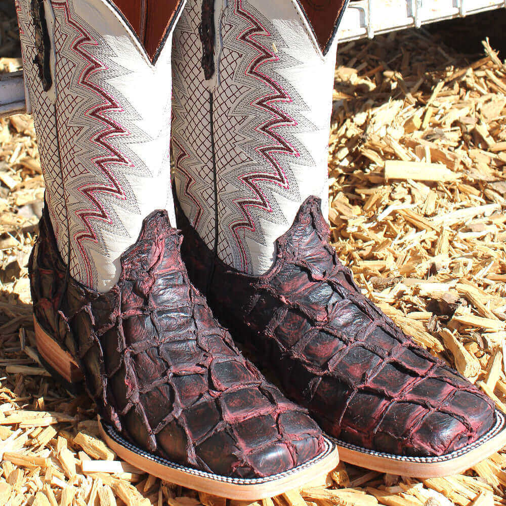 Men's Black Cherry Fish Cowboy Boots Dylan by Vaccari Core