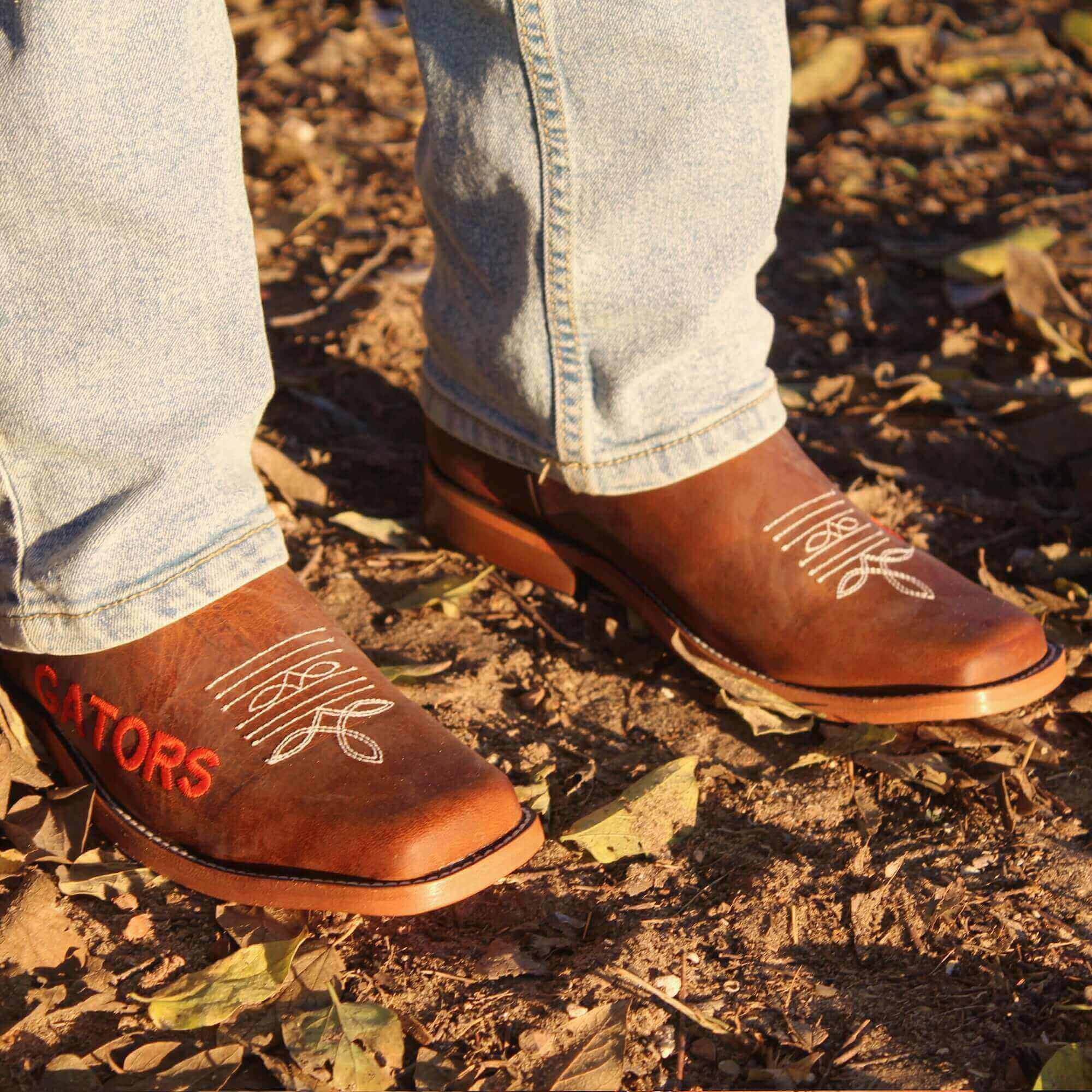 Kid's University of Florida Brown Cowboy Boots by Vaccari University