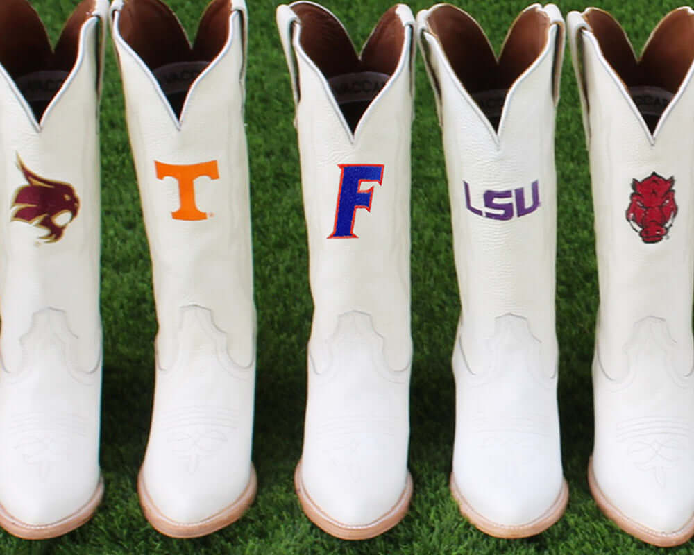 Women's University White Cowgirl Boots Leighton by Vaccari University