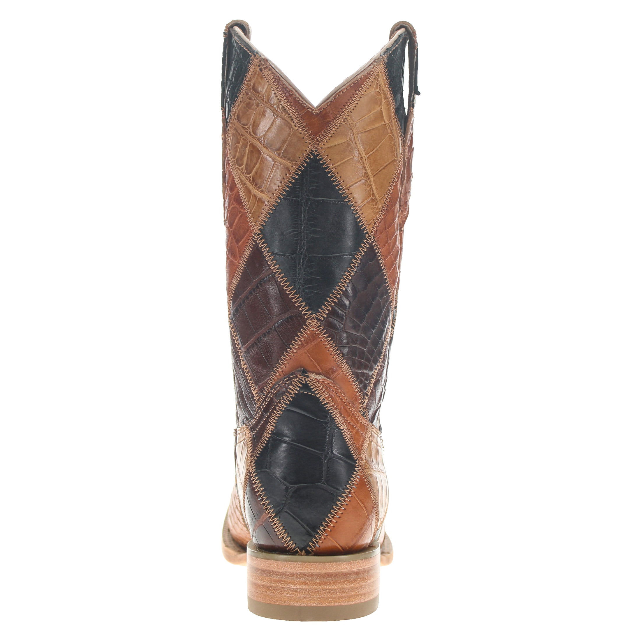 Men's Multi Patch Alligator belly Cowboy Boots Patton by Vaccari Core