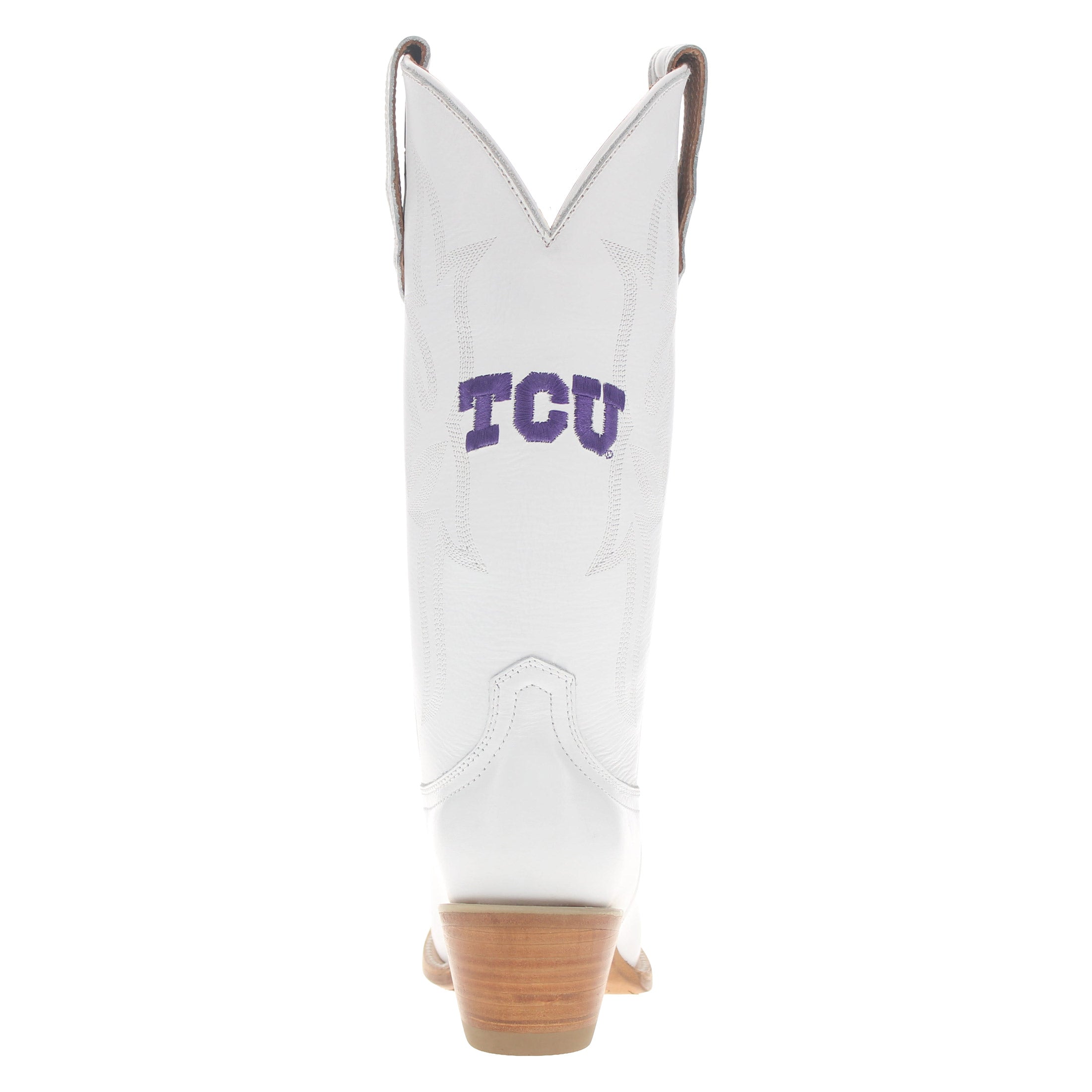 Women's Texas Christan University White Cowgirl Boots Leighton by Vaccari University