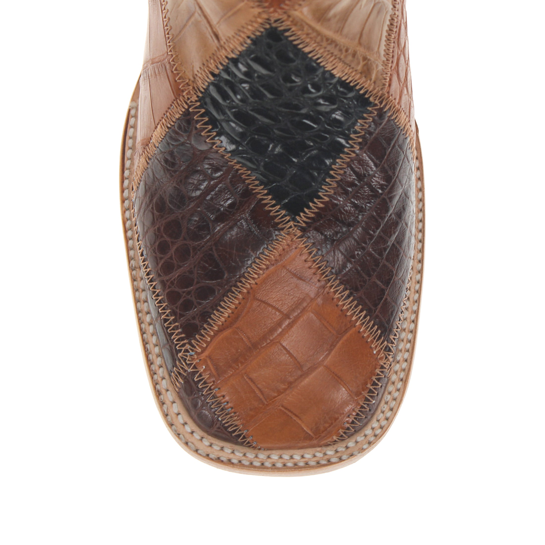 Men's Multi Patch Alligator belly Cowboy Boots Patton by Vaccari Core