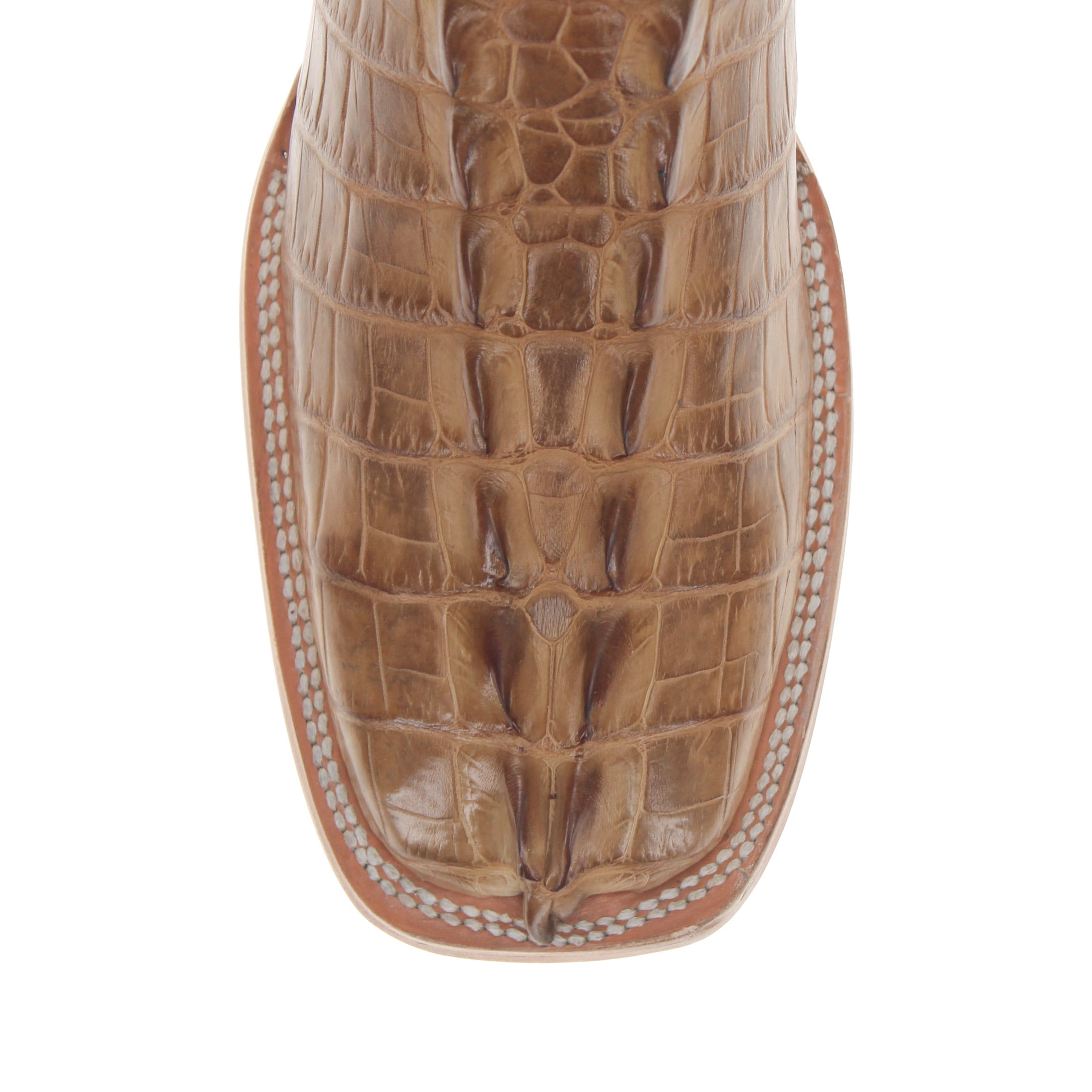 Men's Tan Hornback American Alligator Paxton Square Toe Vaccari Boots