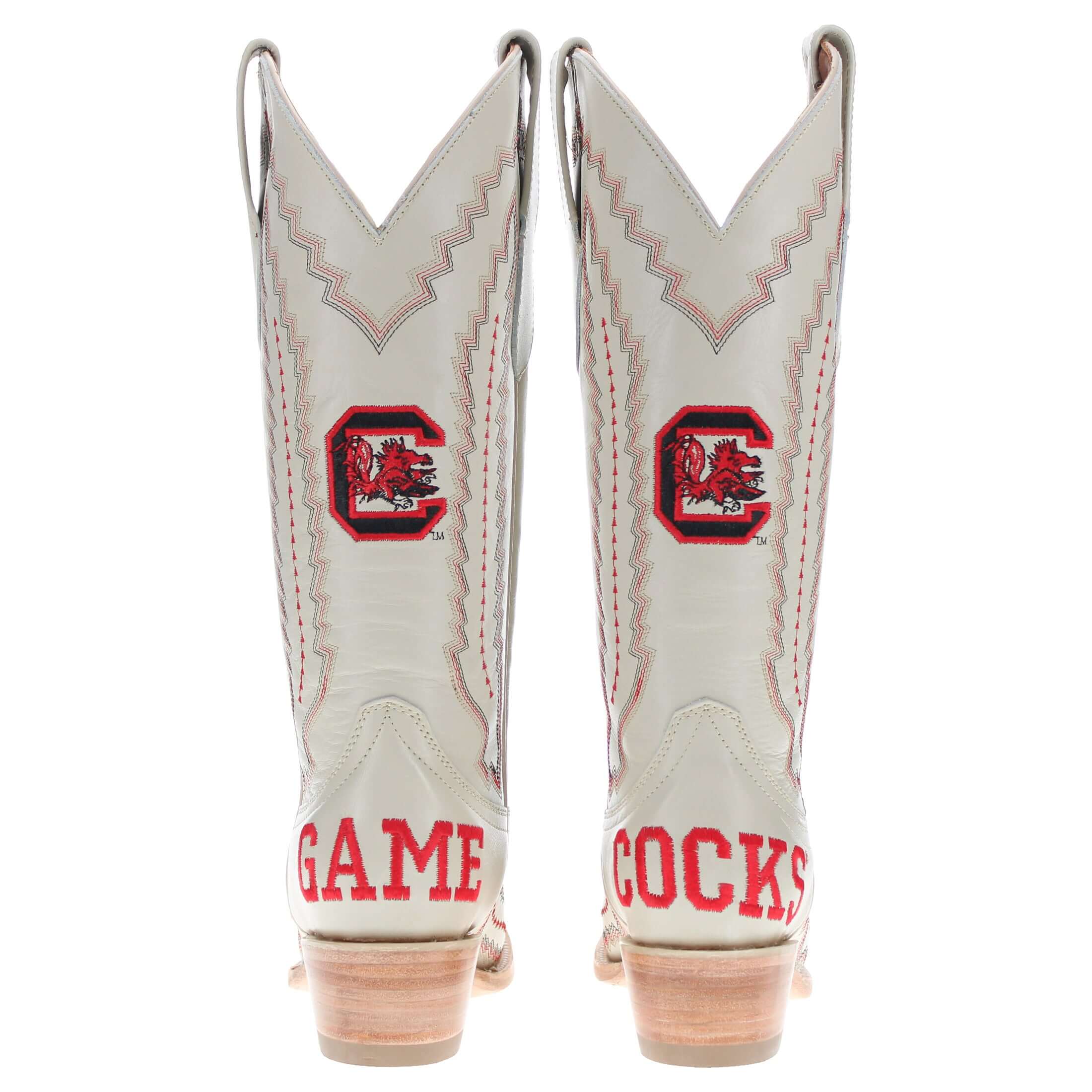 Women's South Carolina University Bone Snip Toe Cowgirl Boots Naomi by Vaccari