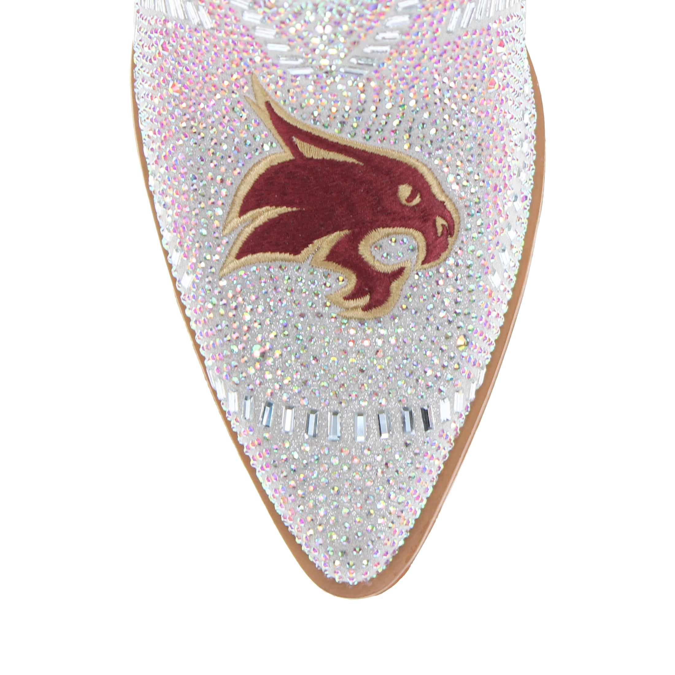 Women's Texas State University Natural Bling Cowgirl Booties Jade by V by Vaccari