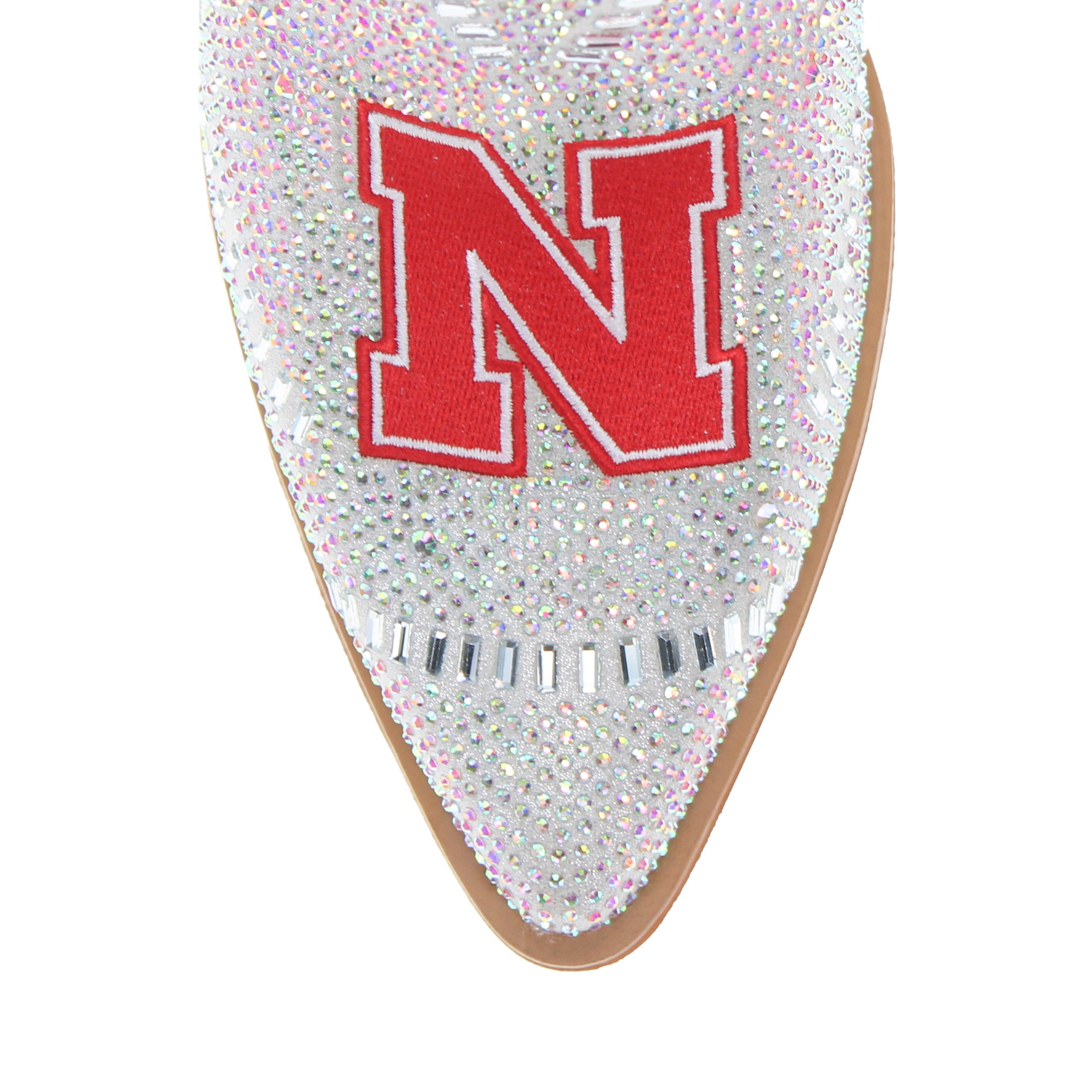 Women's University of Nebraska Natural Bling Cowgirl Booties Jade by V by Vaccari