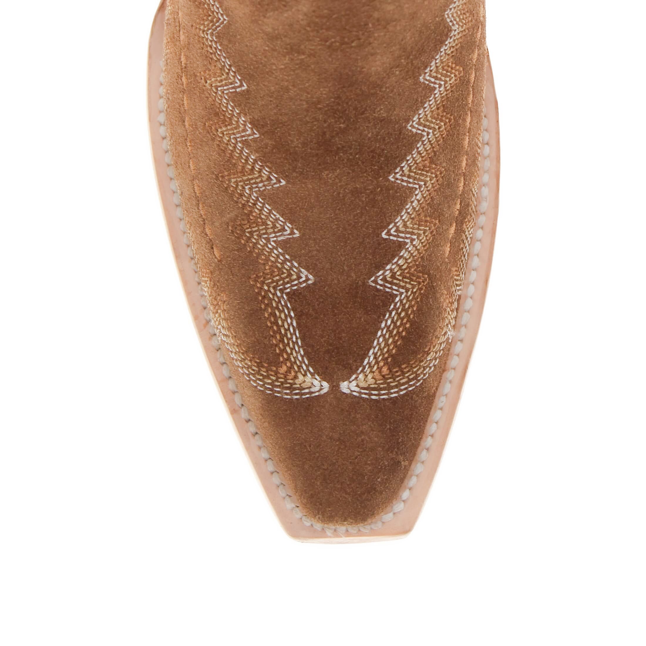 Women's Tan Suede Leather Cowgirl Boots Hazel by Vaccari Core
