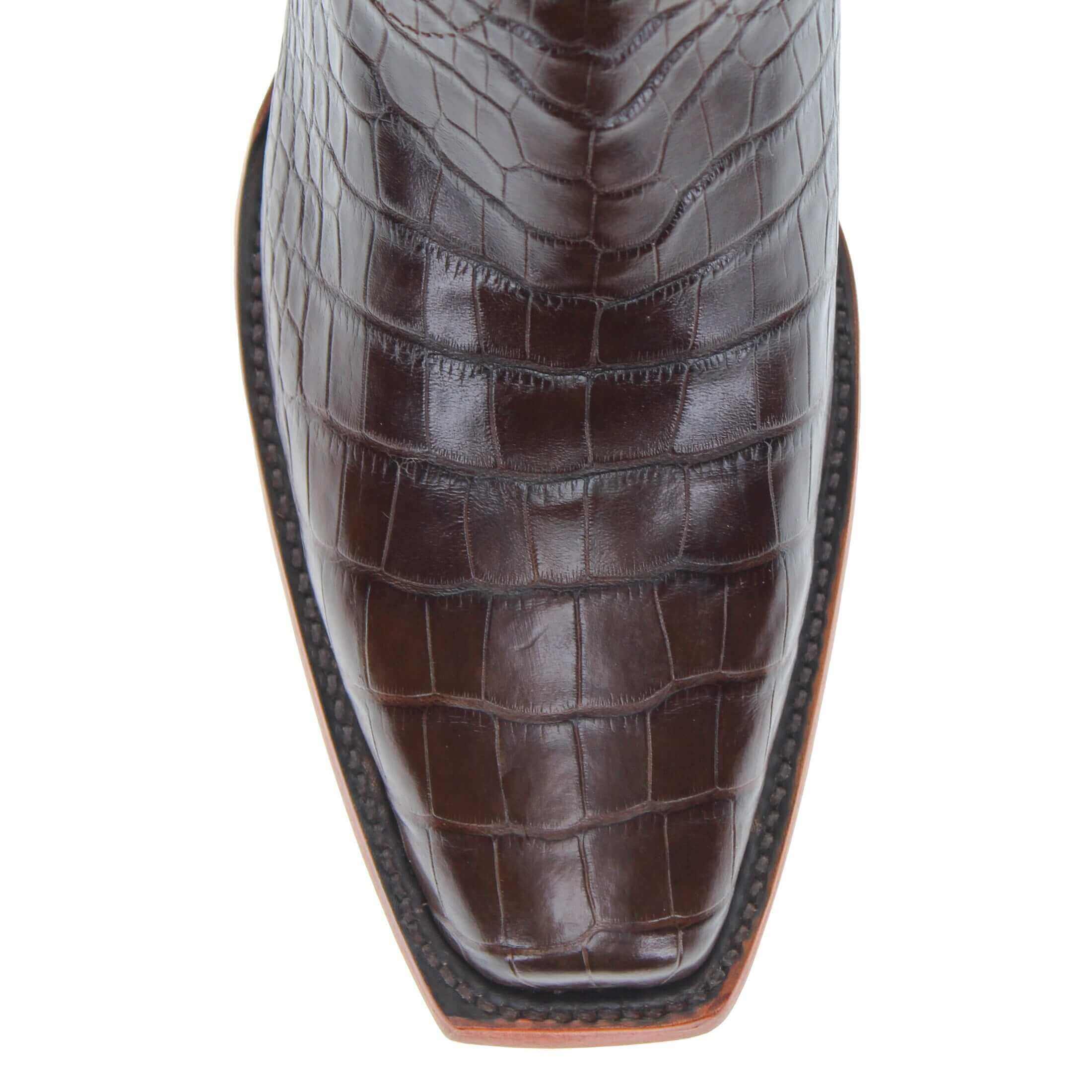 Men's University of Florida Gators Brown JW Toe American Alligator Belly Cowboy Boots James by Vaccari