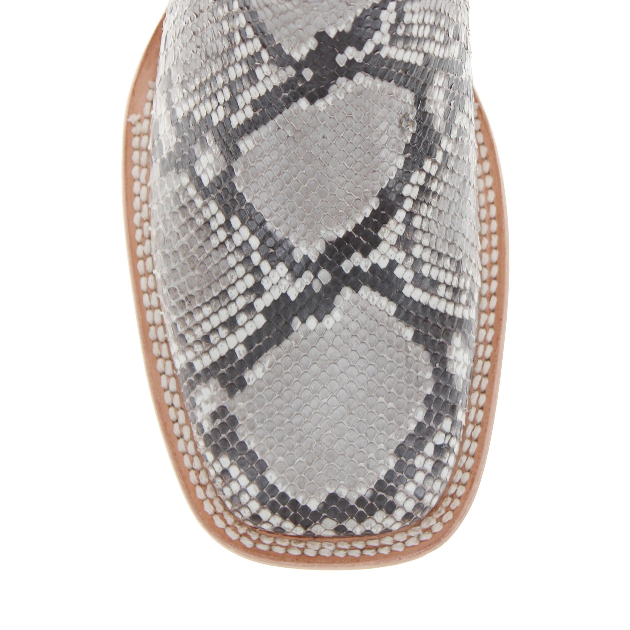 Men's Natural Python Square Toe Cowboy Boots by Vaccari