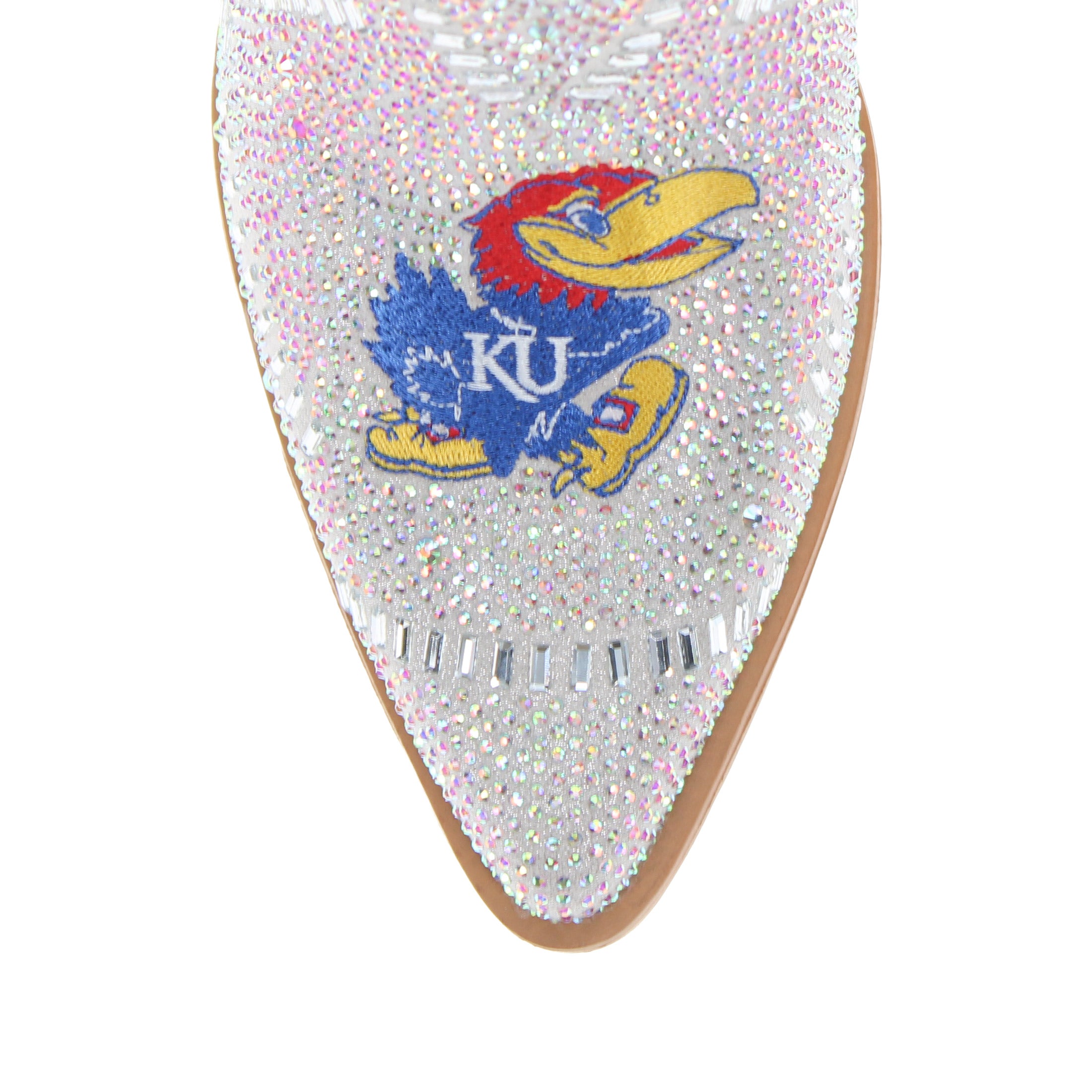 Women's University of Kansas Natural Bling Cowgirl Booties Jade by V by Vaccari