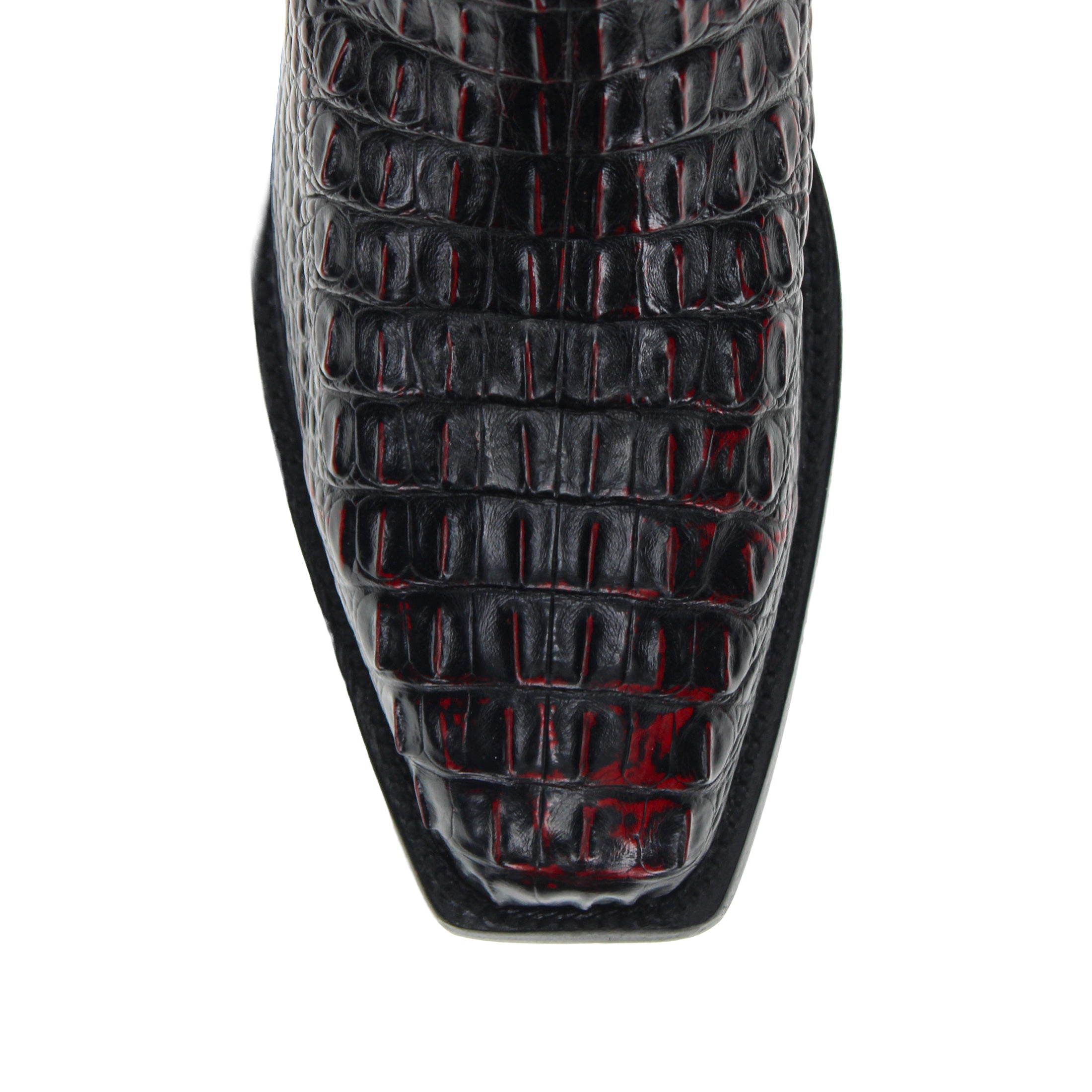 Men's Black Cherry American Alligator Hornback JW Toe Cowboy Boots by Vaccari