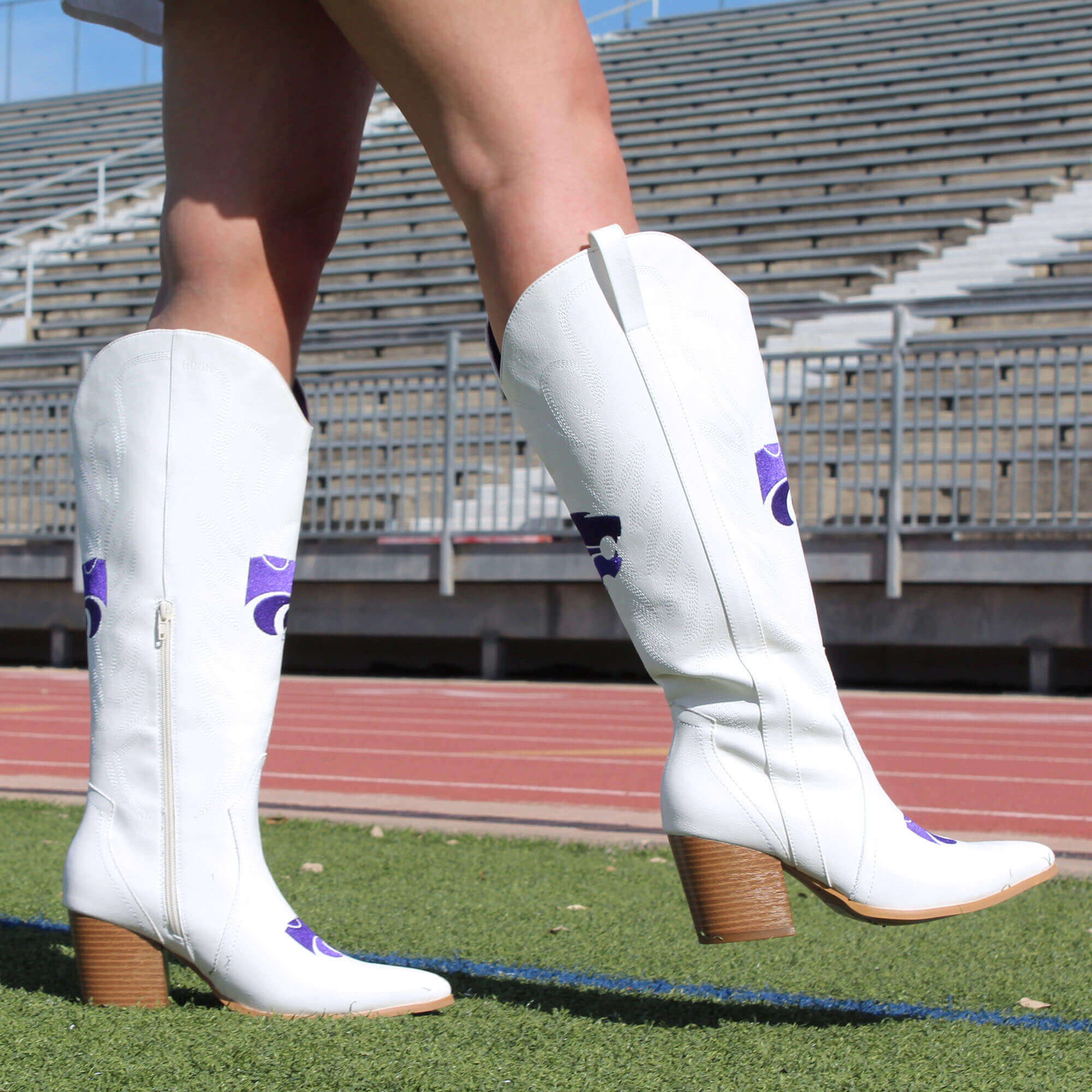 Kansas State University Blair Tall White Boot By V By Vaccari
