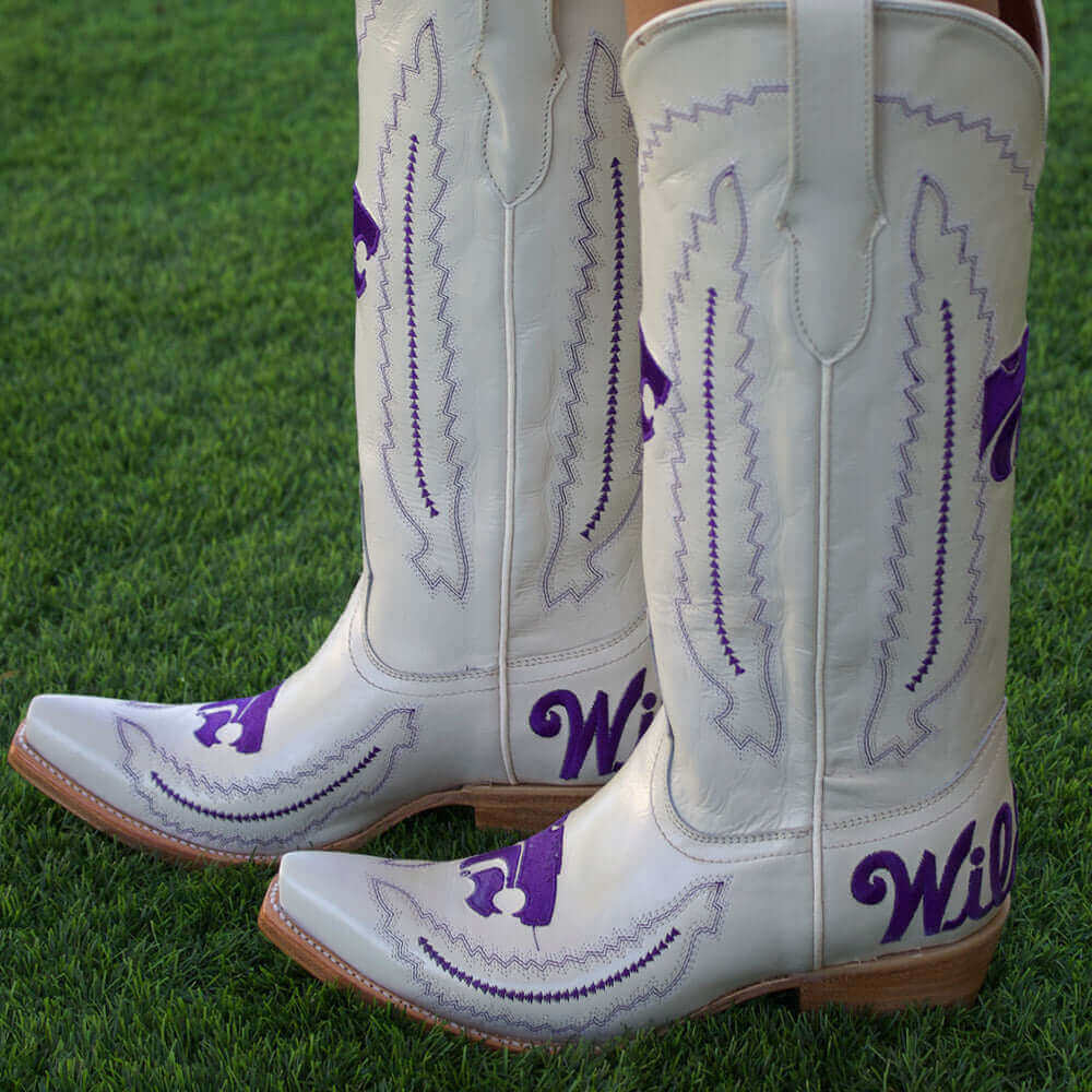 Women's K-state Bone Cowgirl Boots Naomi by Vaccari University