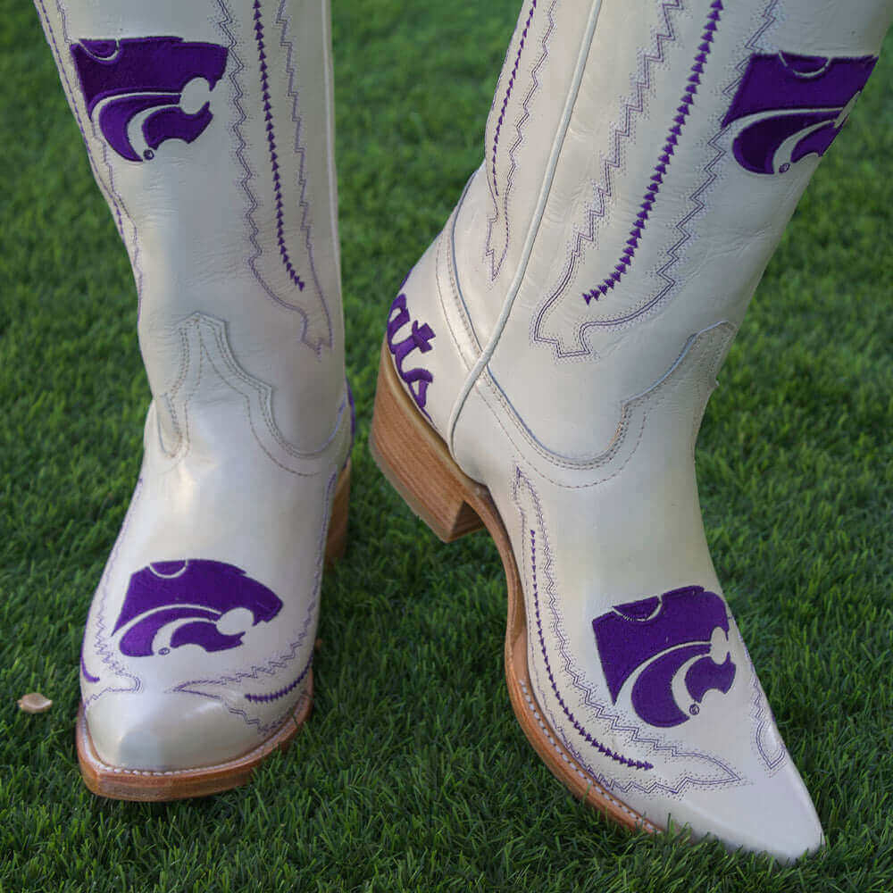 Women's K-state Bone Cowgirl Boots Naomi by Vaccari University